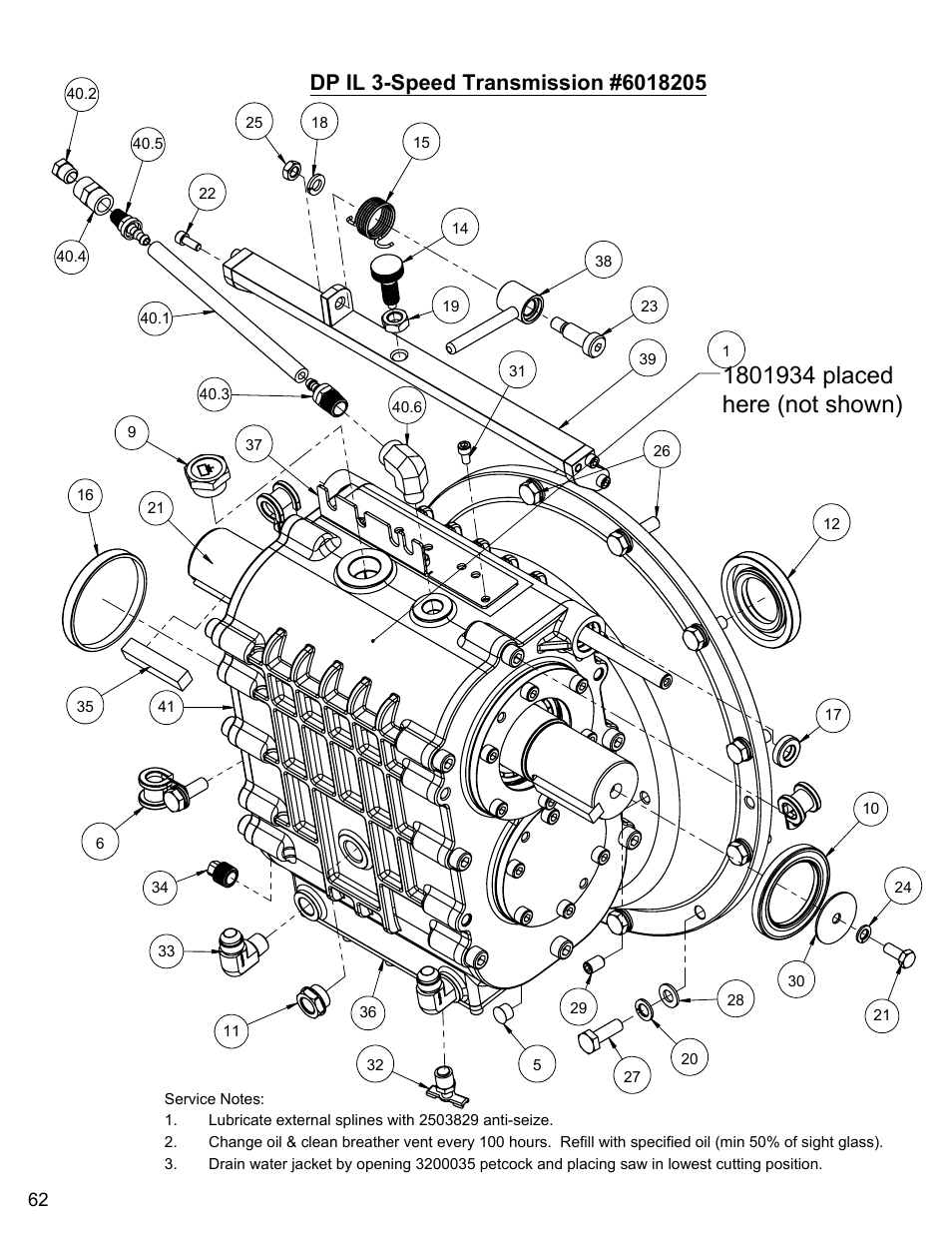 Speed transmission assembly | Diamond Products CC7074 User Manual | Page 62 / 92