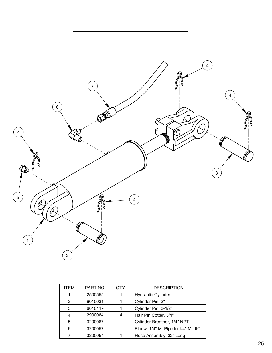 Hydraulic cylinder assembly | Diamond Products CC7172 User Manual | Page 25 / 80