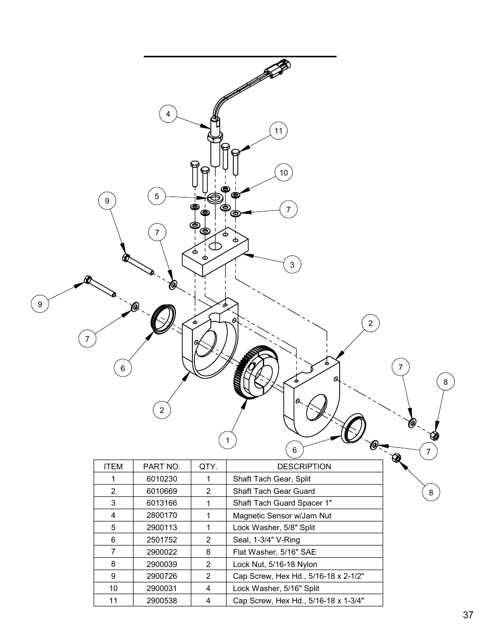 Shaft tach gear assembly | Diamond Products CC7172 User Manual | Page 37 / 80