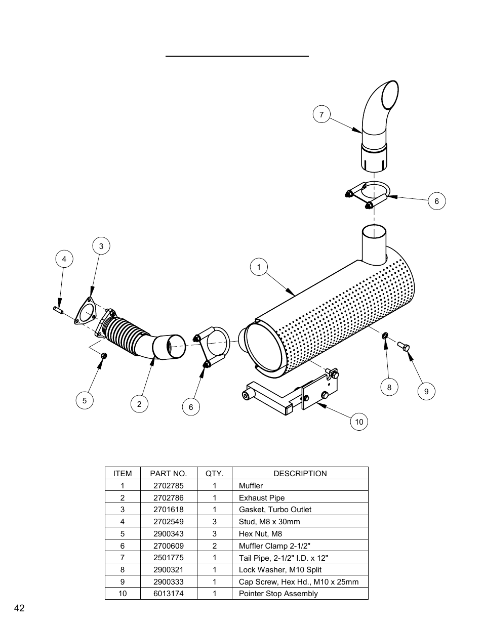 Muffler assembly | Diamond Products CC7172 User Manual | Page 42 / 80