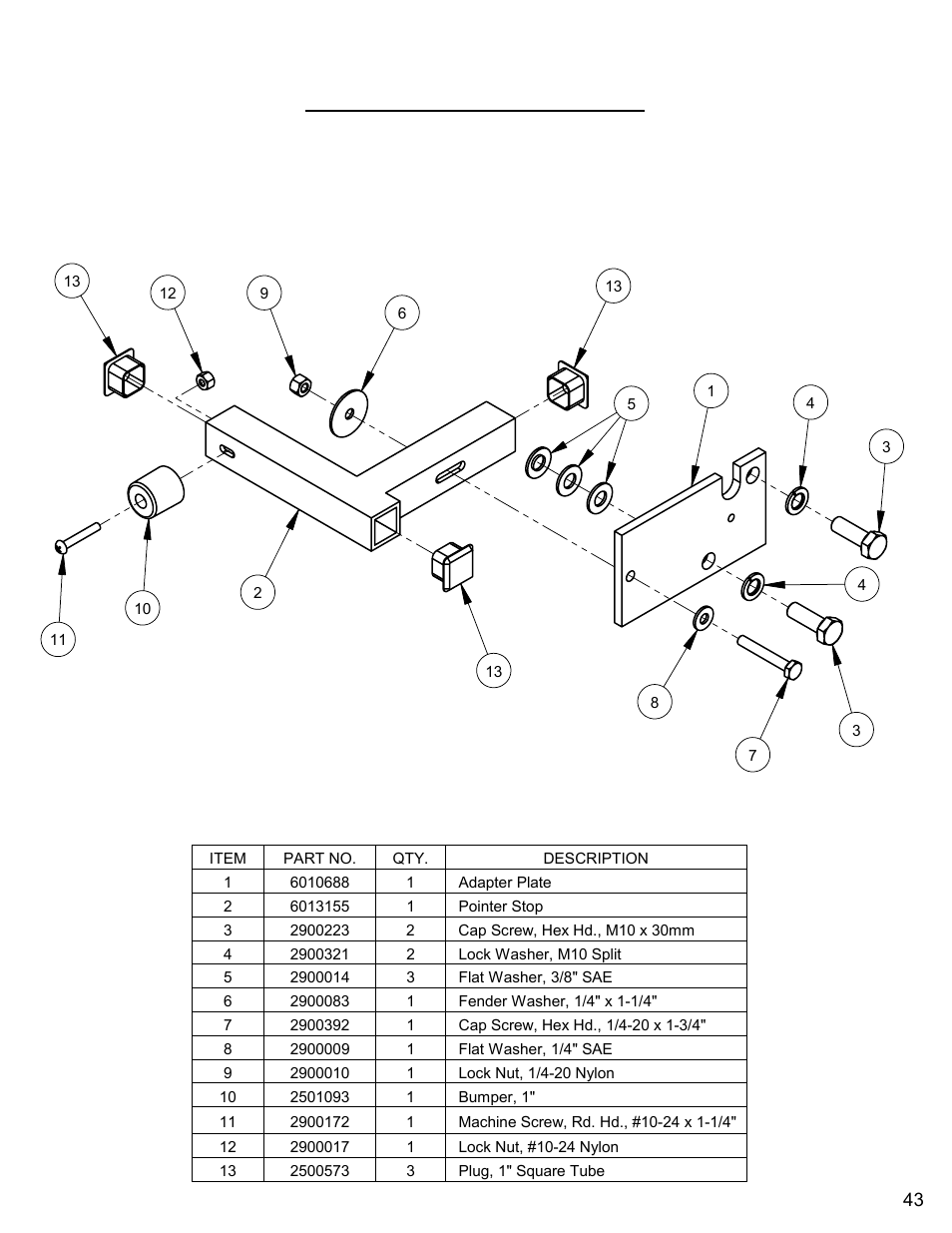 Pointer stop assembly | Diamond Products CC7172 User Manual | Page 43 / 80