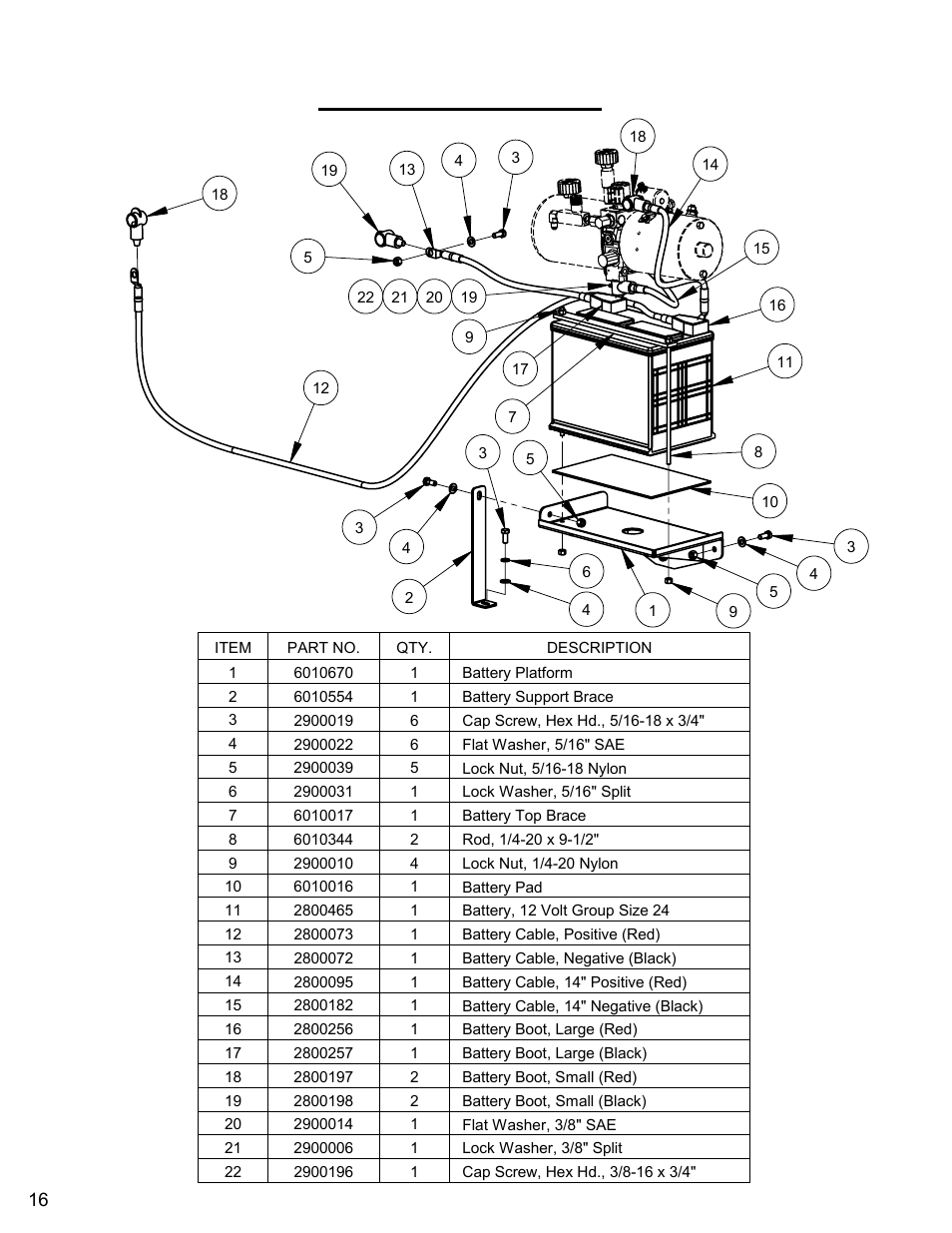 Battery assembly | Diamond Products CC7272 User Manual | Page 16 / 80