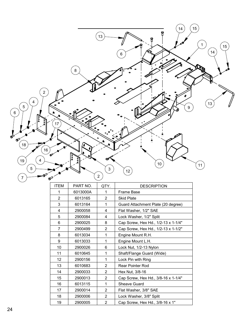 Frame base assembly | Diamond Products CC7272 User Manual | Page 24 / 80