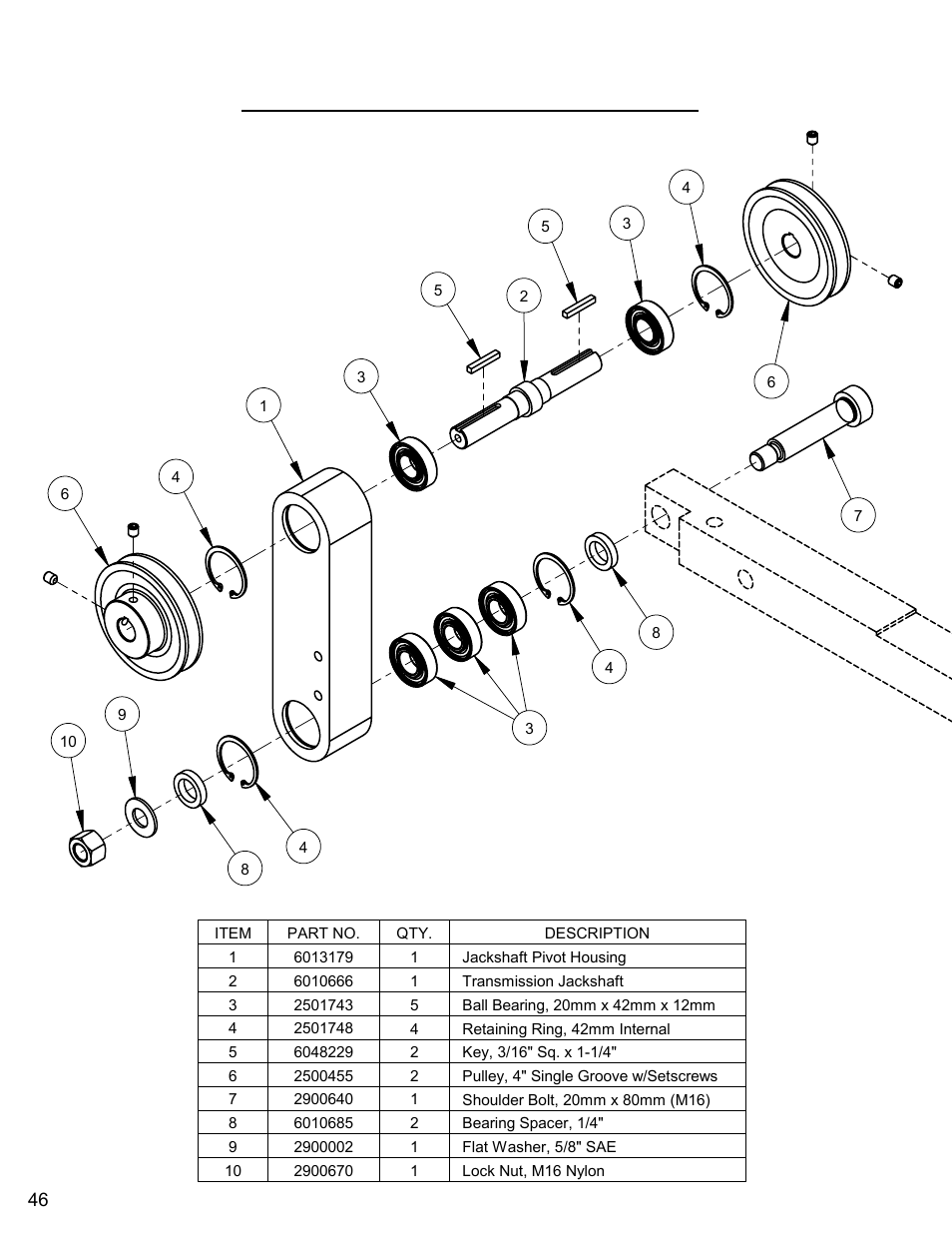 Transmission jackshaft assembly | Diamond Products CC7272 User Manual | Page 46 / 80