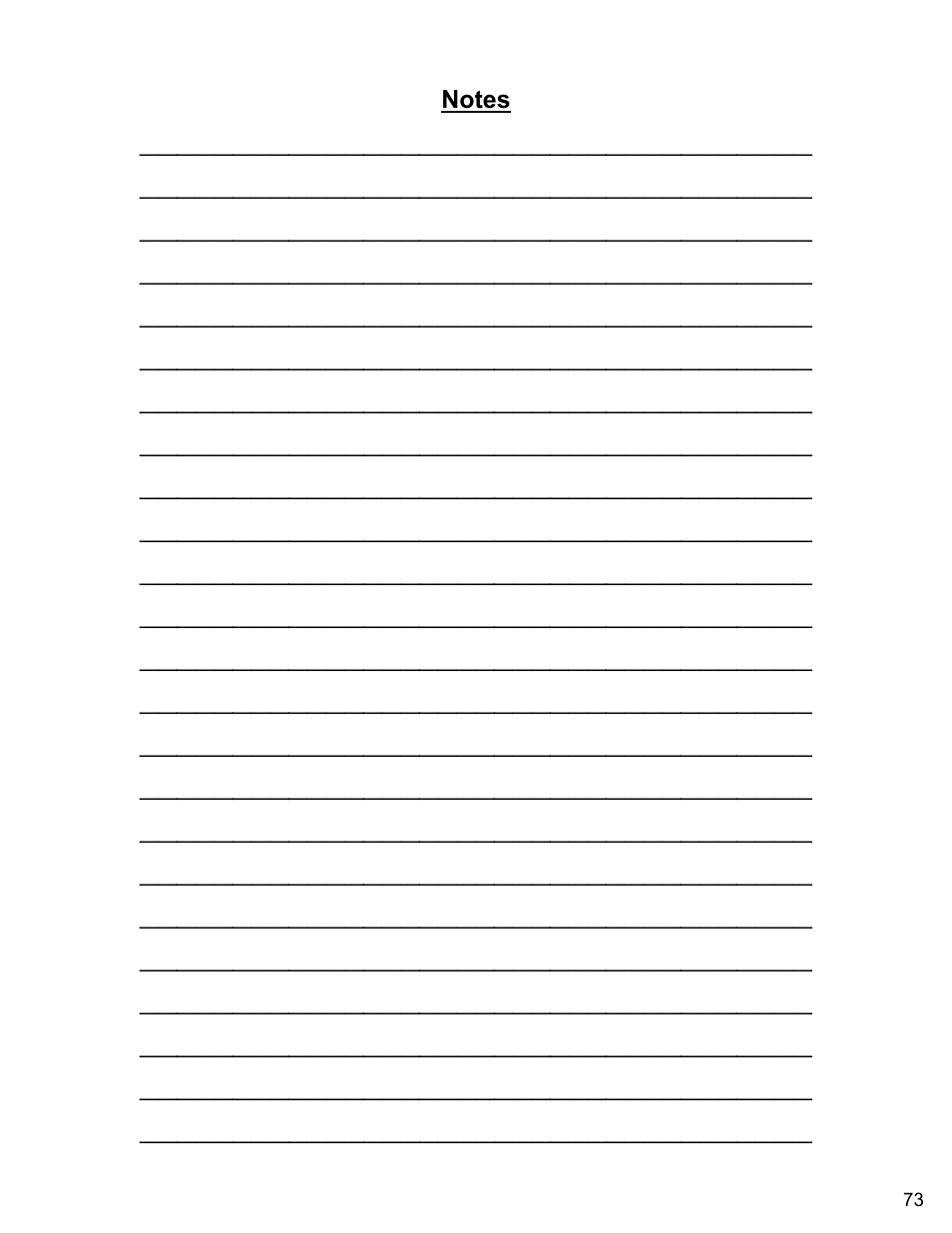 Notes | Diamond Products CC7272 User Manual | Page 73 / 80