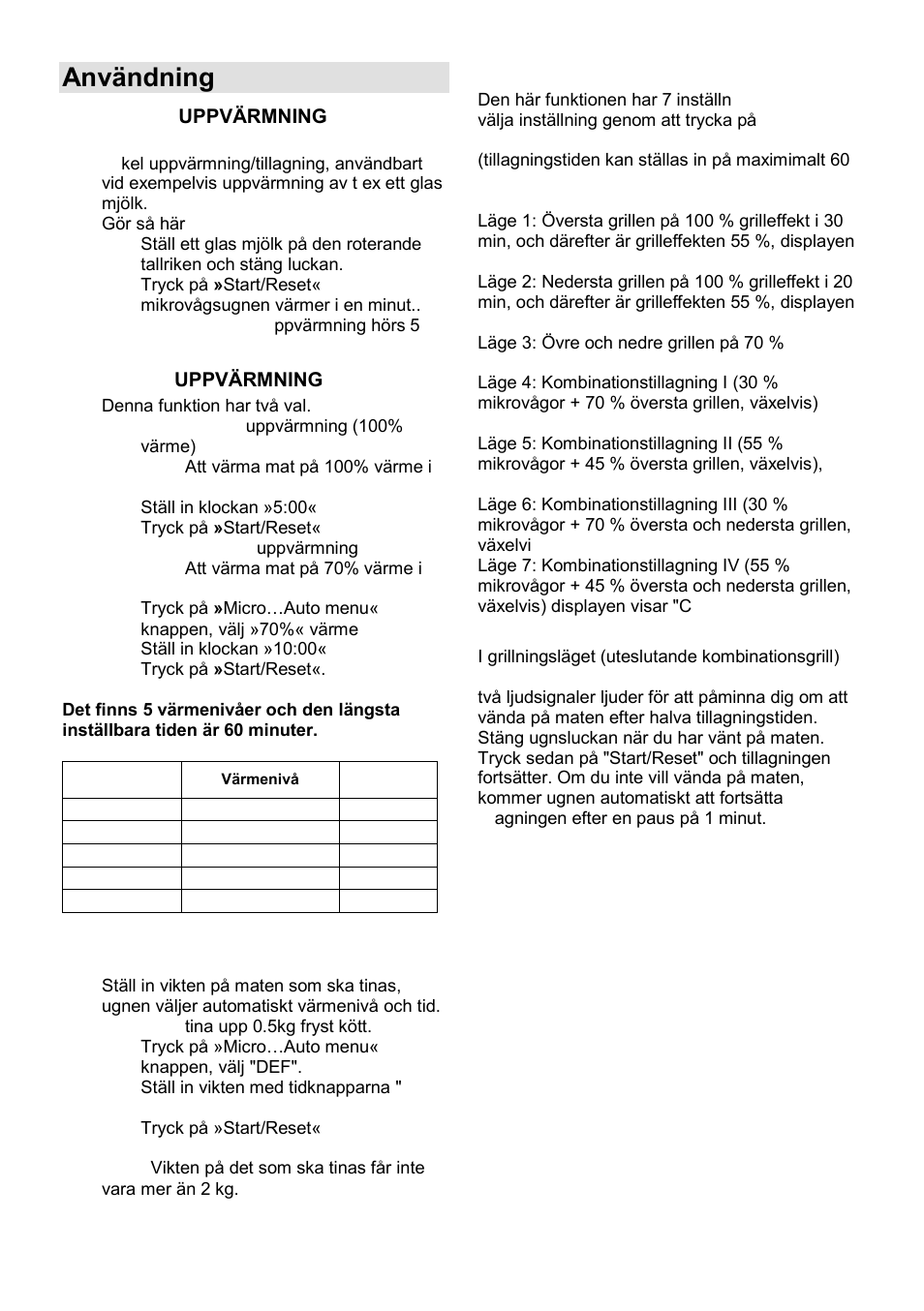 Användning | Gorenje GMO-25 Ora Ito User Manual | Page 123 / 169