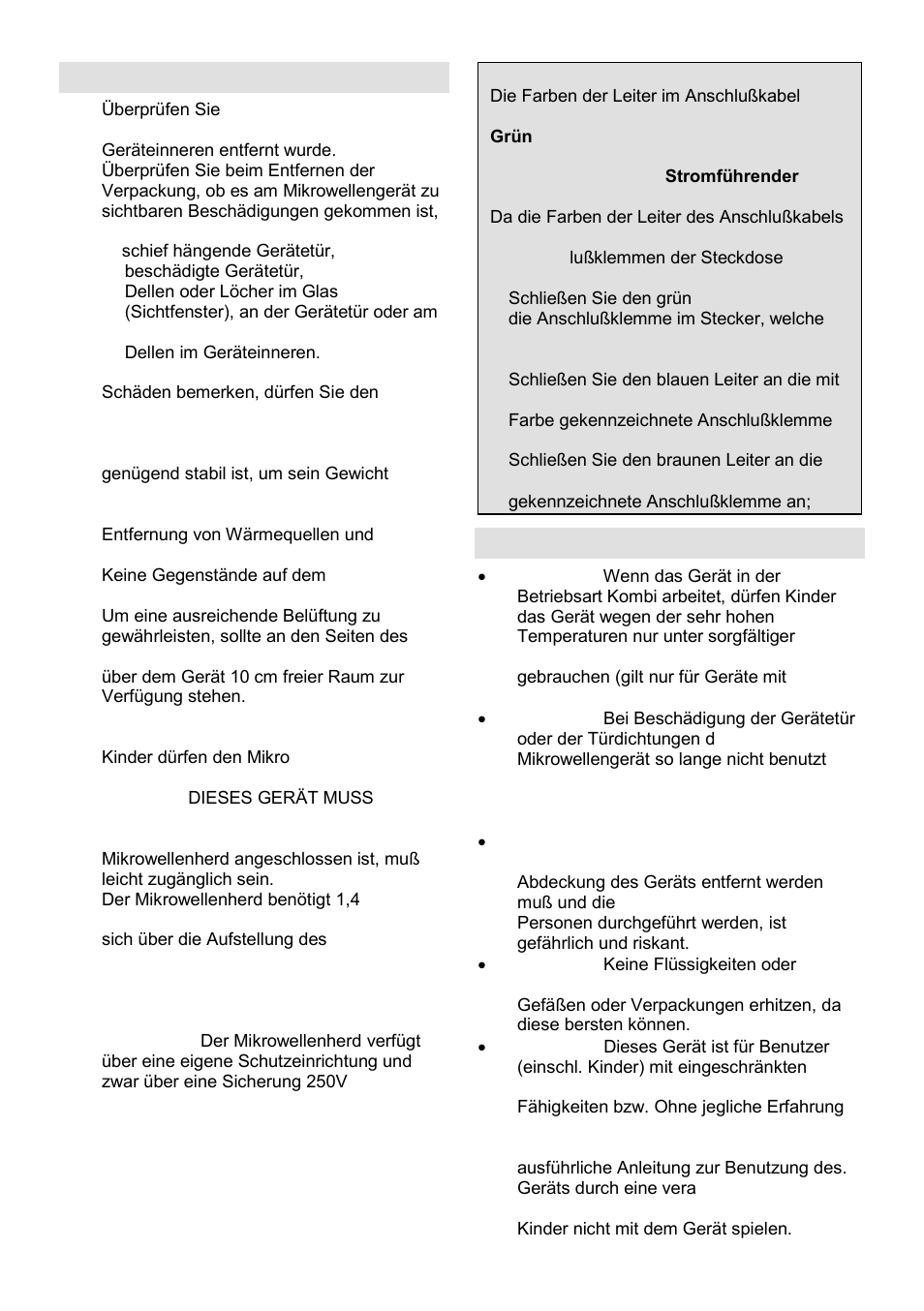 Aufstellung, Wichtige sicherheitshinweise | Gorenje GMO-25 Ora Ito User Manual | Page 40 / 169