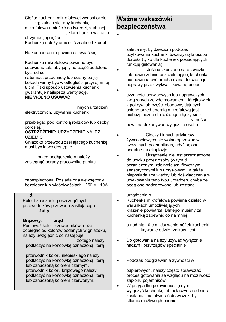 Ważne wskazόwki bezpieczeństwa | Gorenje GMO-25 Ora Ito User Manual | Page 62 / 169