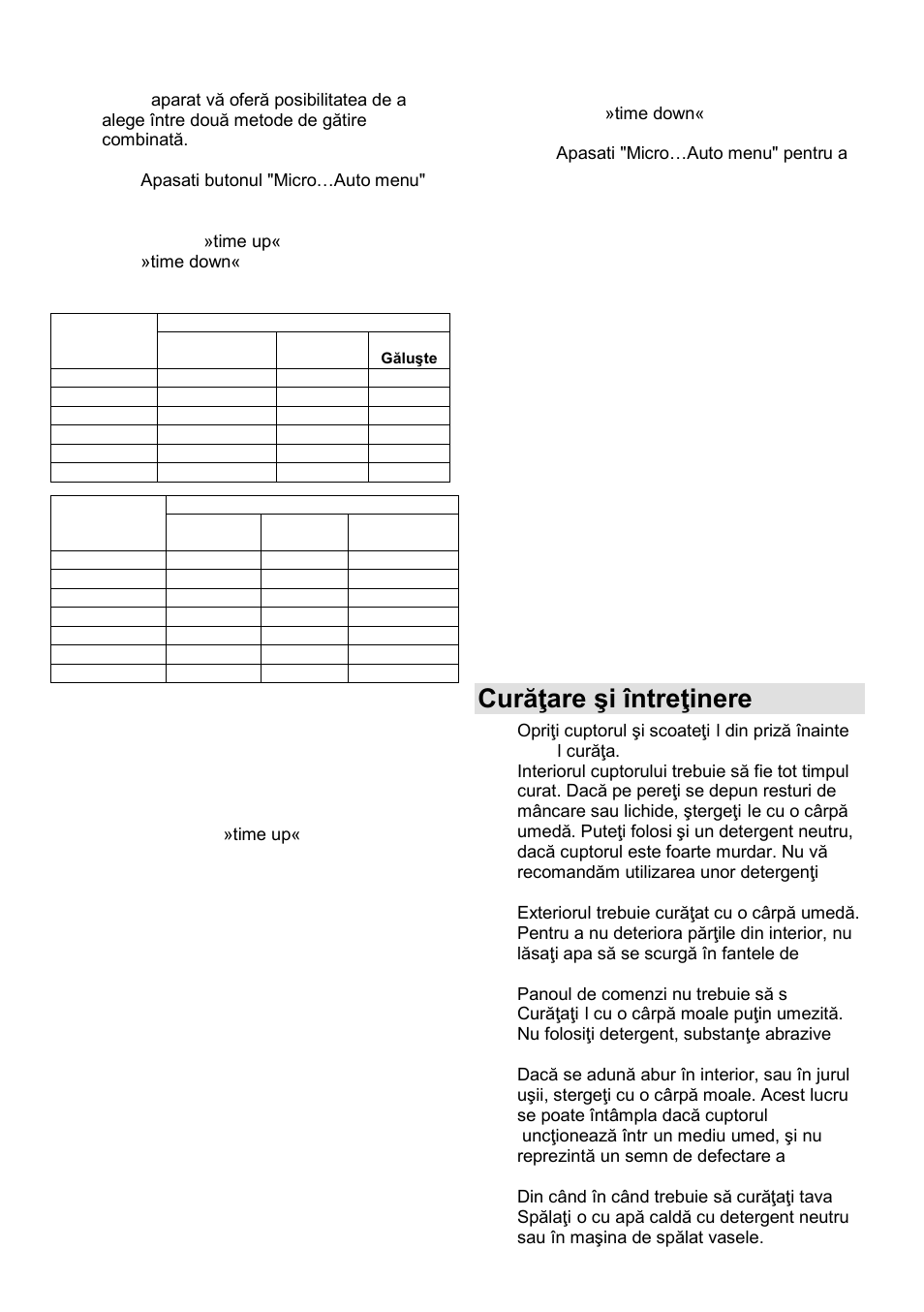 Curăŝare şi întreŝinere | Gorenje GMO-25 Ora Ito User Manual | Page 74 / 169