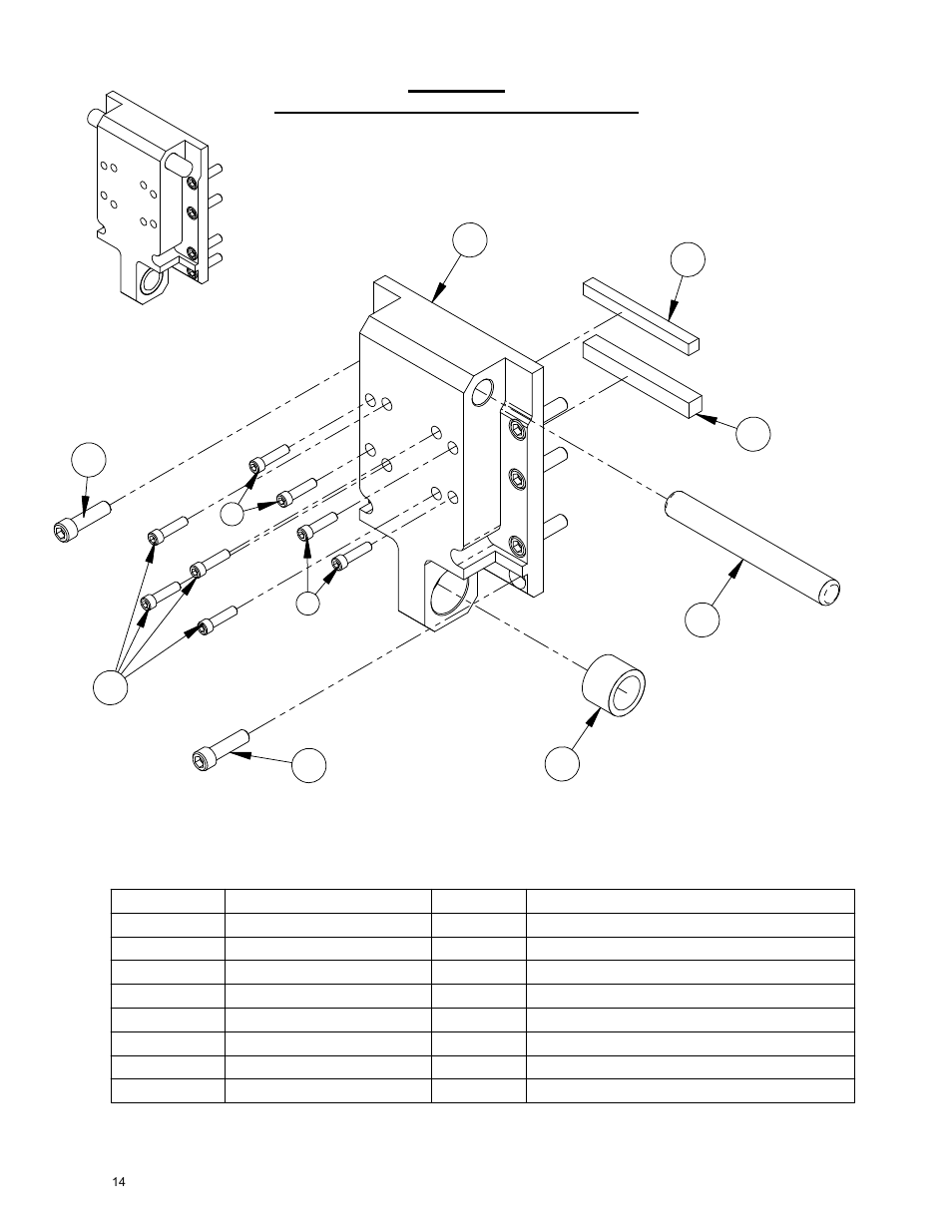 14_qd motor plate, Quick disconnect motor plate, Isometric view | Diamond Products M-6 User Manual | Page 14 / 24