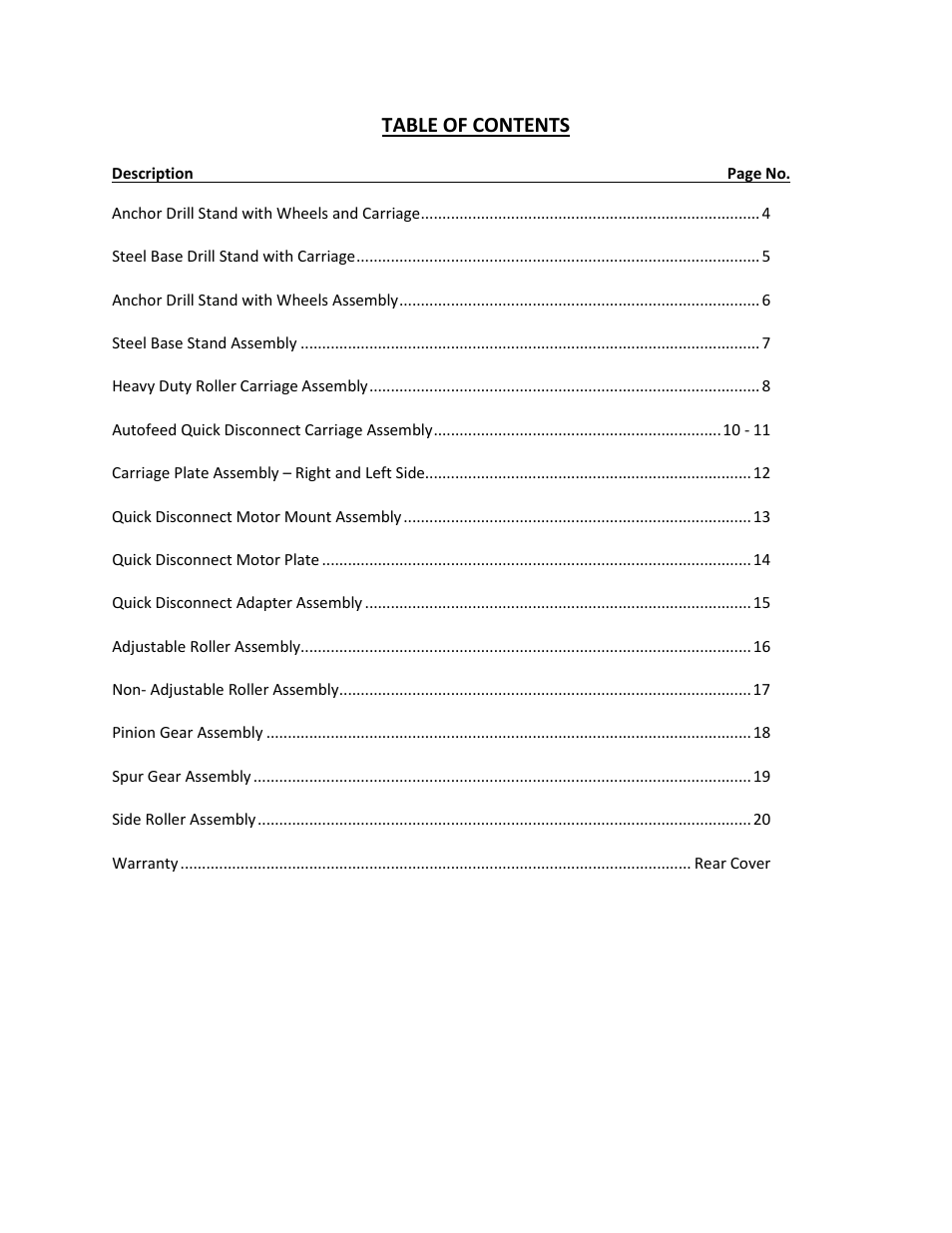 Diamond Products M-6 User Manual | Page 3 / 24