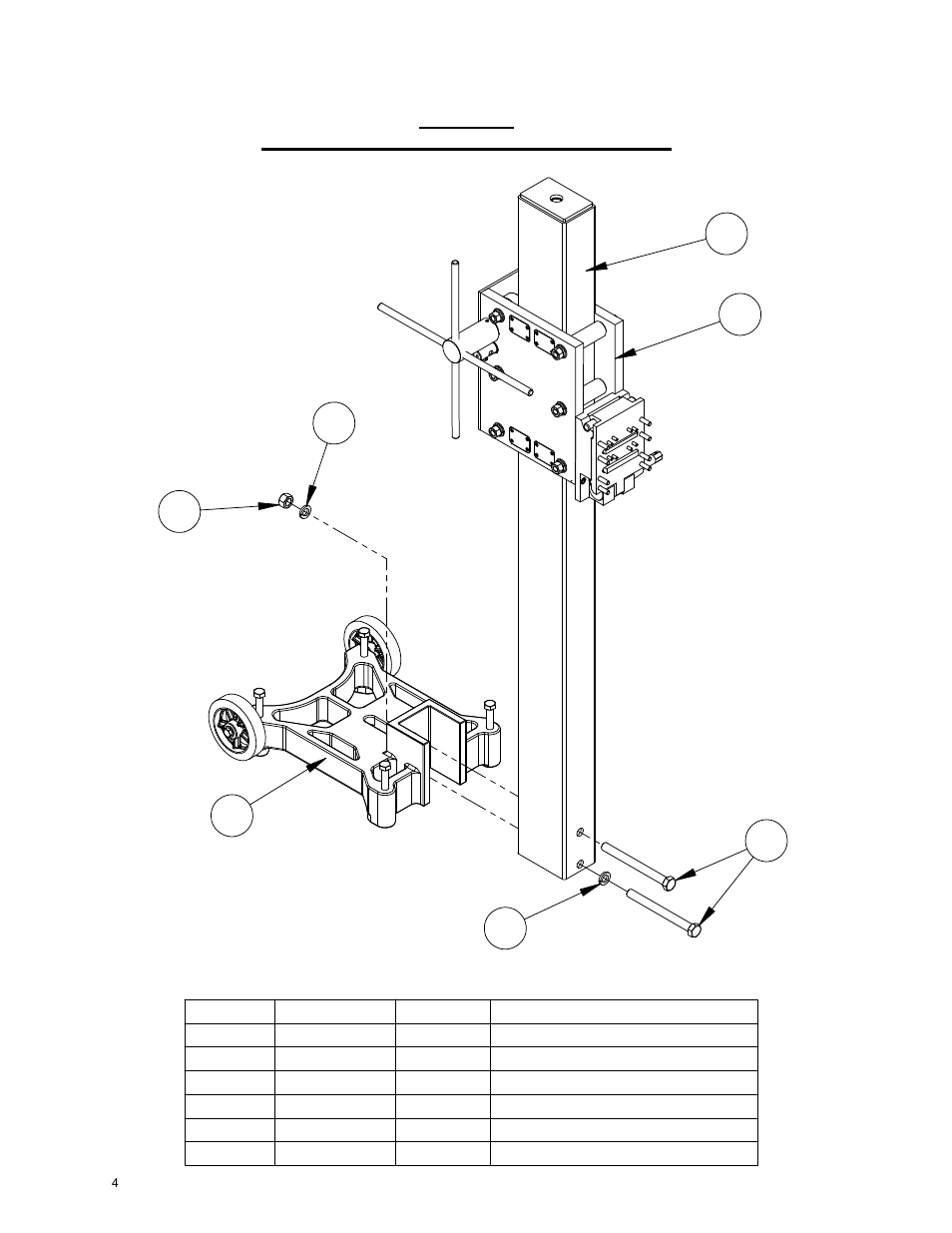 04_drill stand with wheels, Anchor drill stand with wheels and carriage | Diamond Products M-6 User Manual | Page 4 / 24