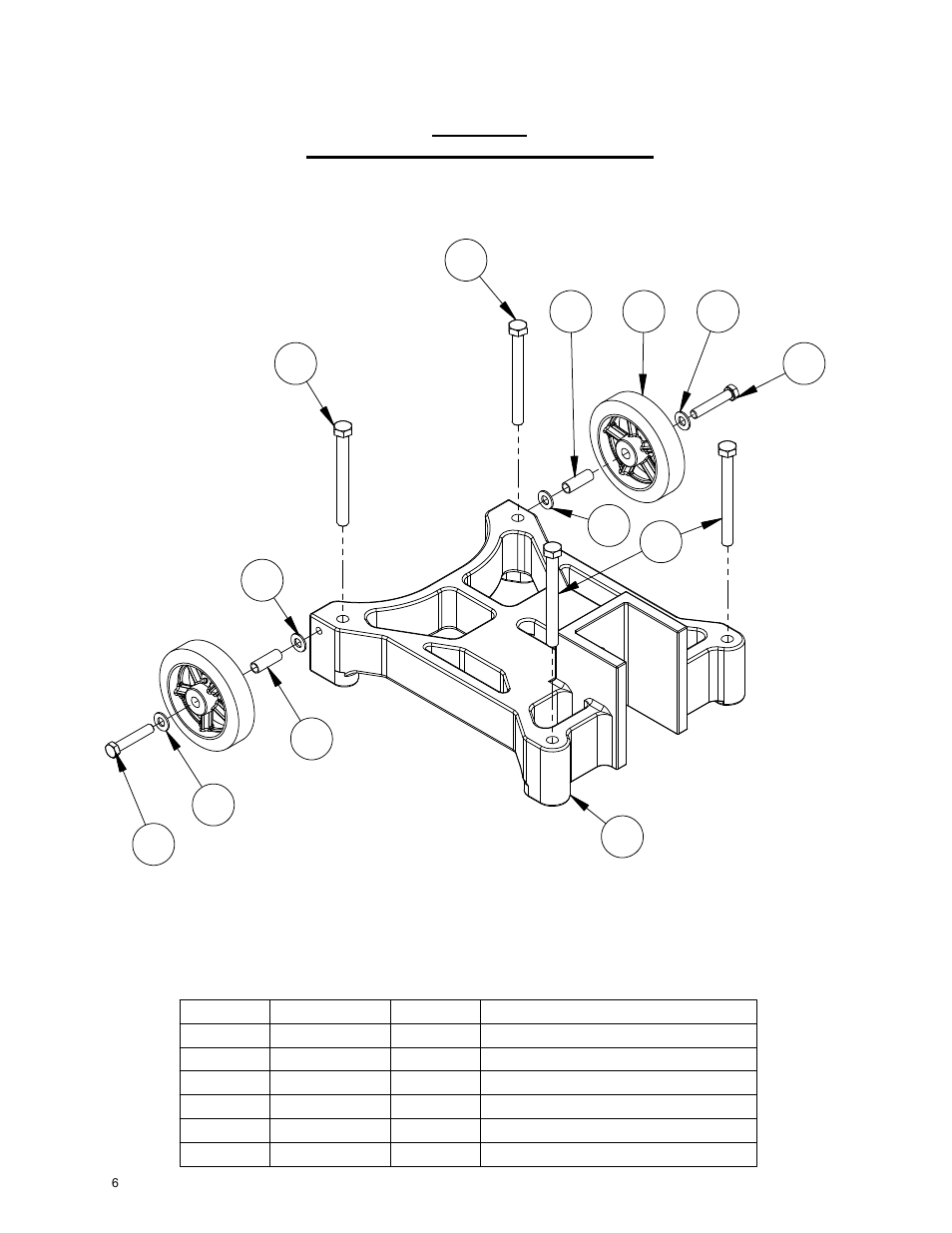 06_anchor base assembly with wheels, Anchor drill stand with wheels assembly | Diamond Products M-6 User Manual | Page 6 / 24