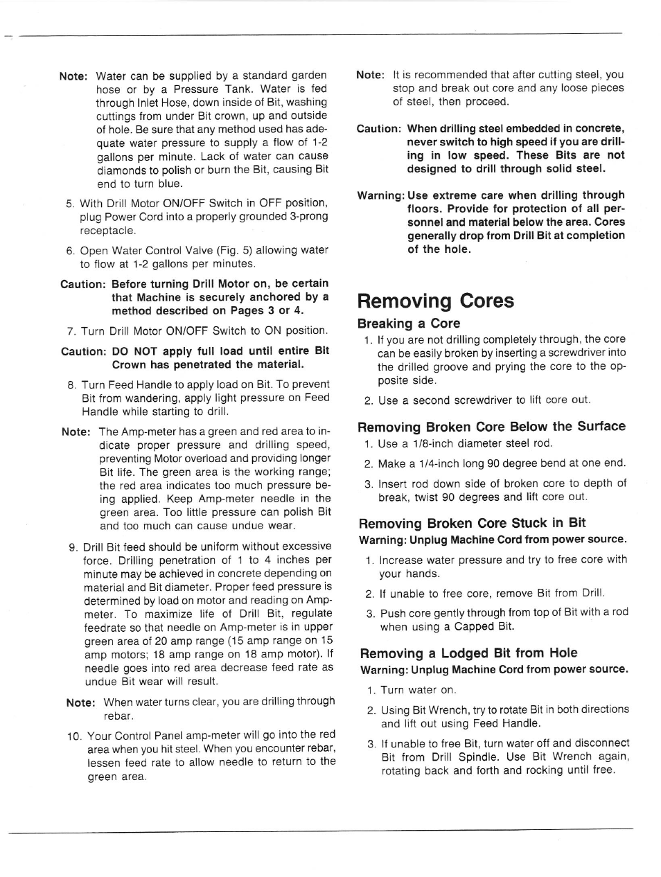 Diamond Products Core Drilling Machines User Manual | Page 7 / 12