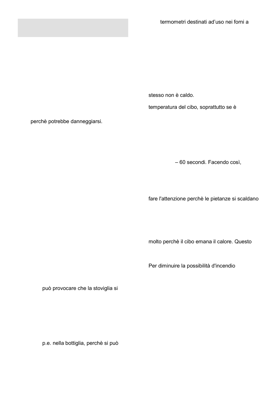 Le istruzioni di sicurezza per un'uso generale | Gorenje MO-20 DSII User Manual | Page 100 / 104