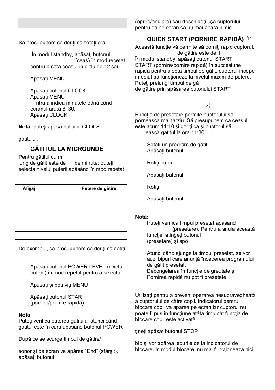 Instructiuni de funtionare | Gorenje MO-20 DSII User Manual | Page 59 / 104