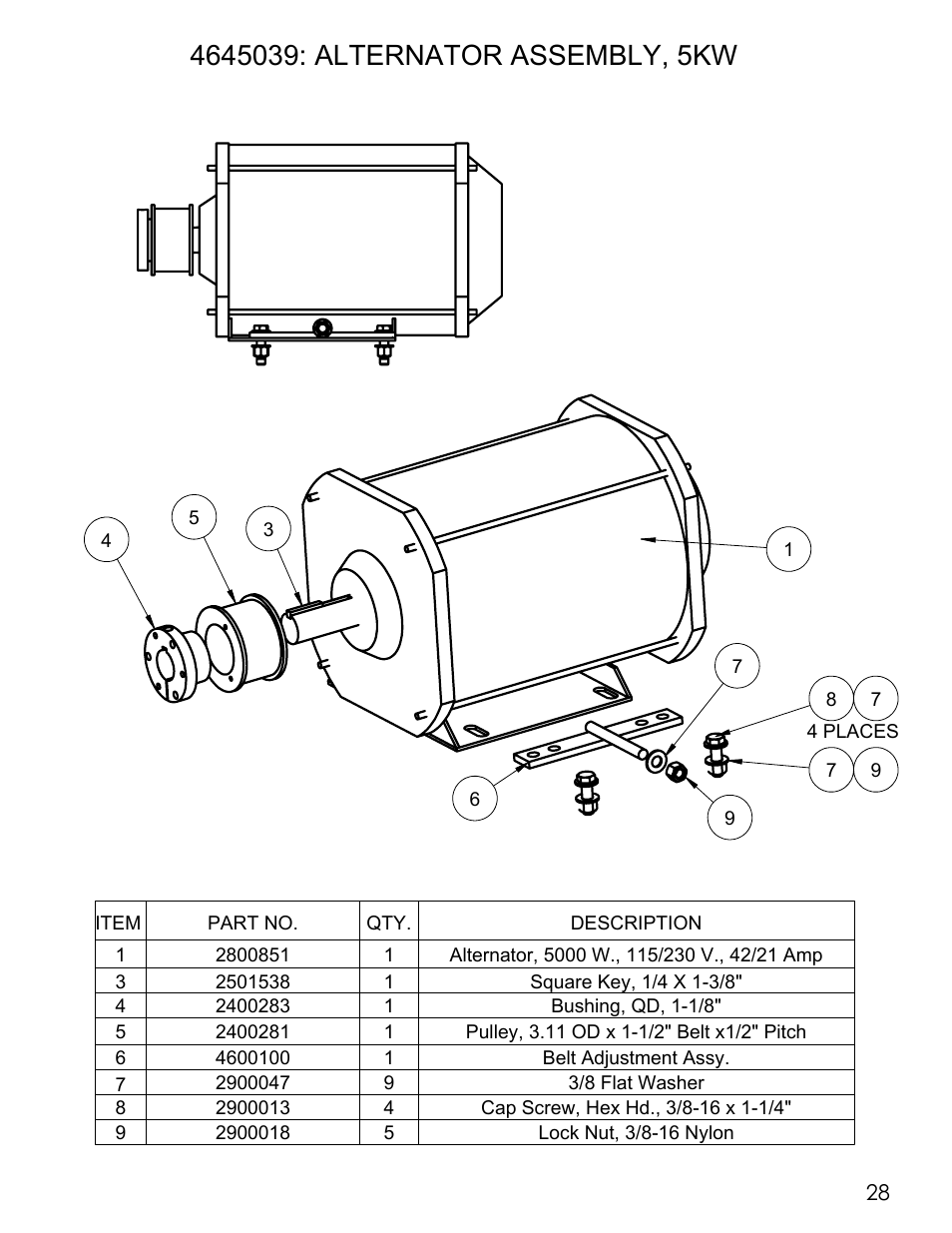 Alternator assembly, Sheet1, Drawing view1 | Drawing view3 | Diamond Products UDM User Manual | Page 31 / 52