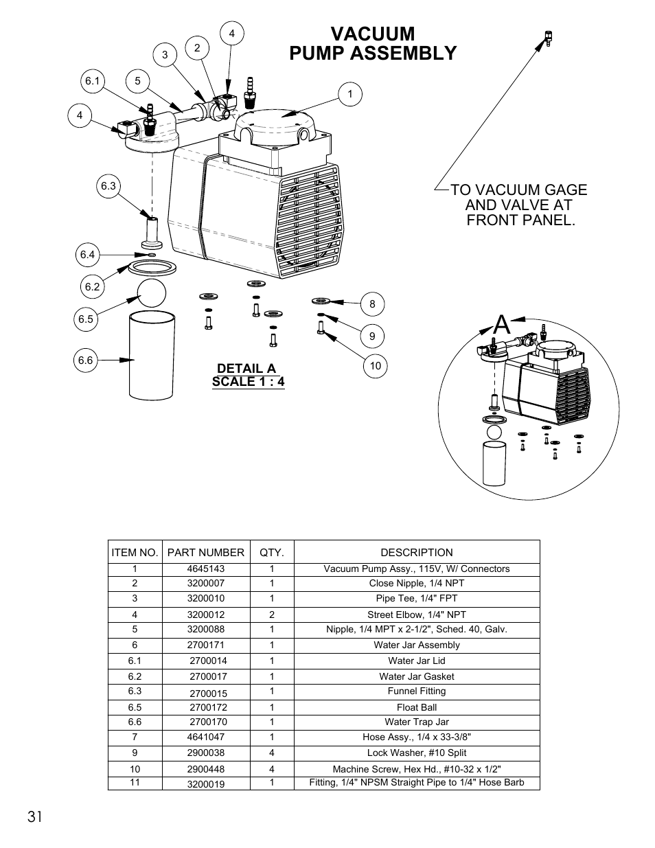 Sheet1, Drawing view1, Detail view a (1 : 4) | Vacuum pump assembly | Diamond Products UDM User Manual | Page 34 / 52