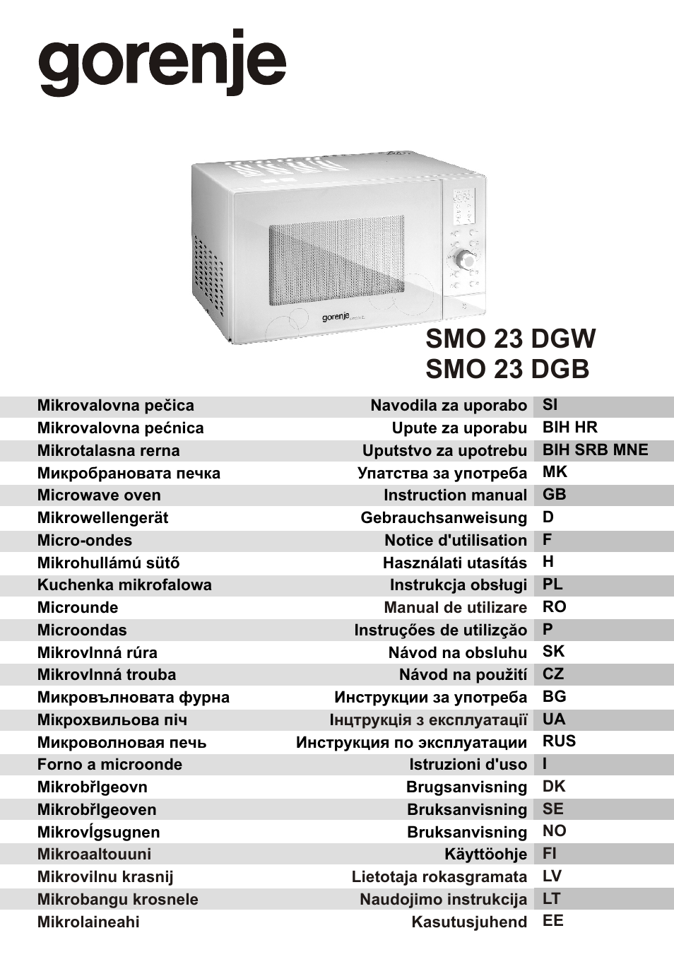 Gorenje SMO-23 DGB User Manual | 177 pages