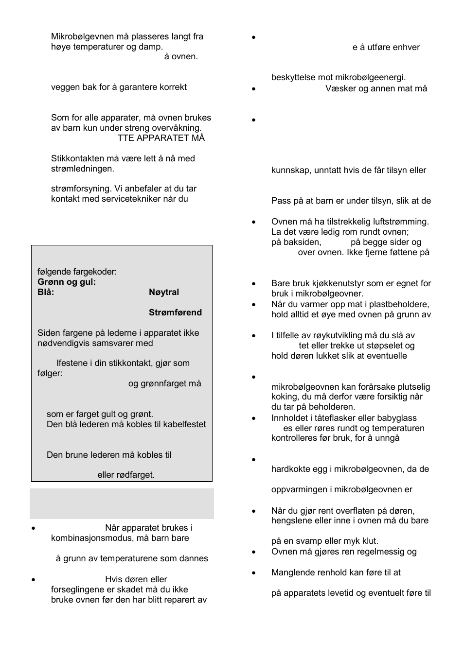 Viktig sikkerhetsinformasjon | Gorenje SMO-23 DGB User Manual | Page 143 / 177