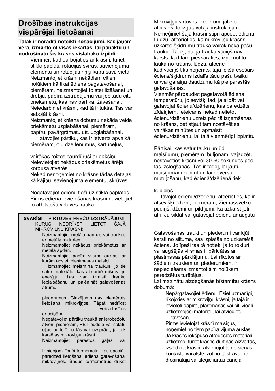 Drońības instrukcijas vispārējai lietońanai | Gorenje SMO-23 DGB User Manual | Page 159 / 177