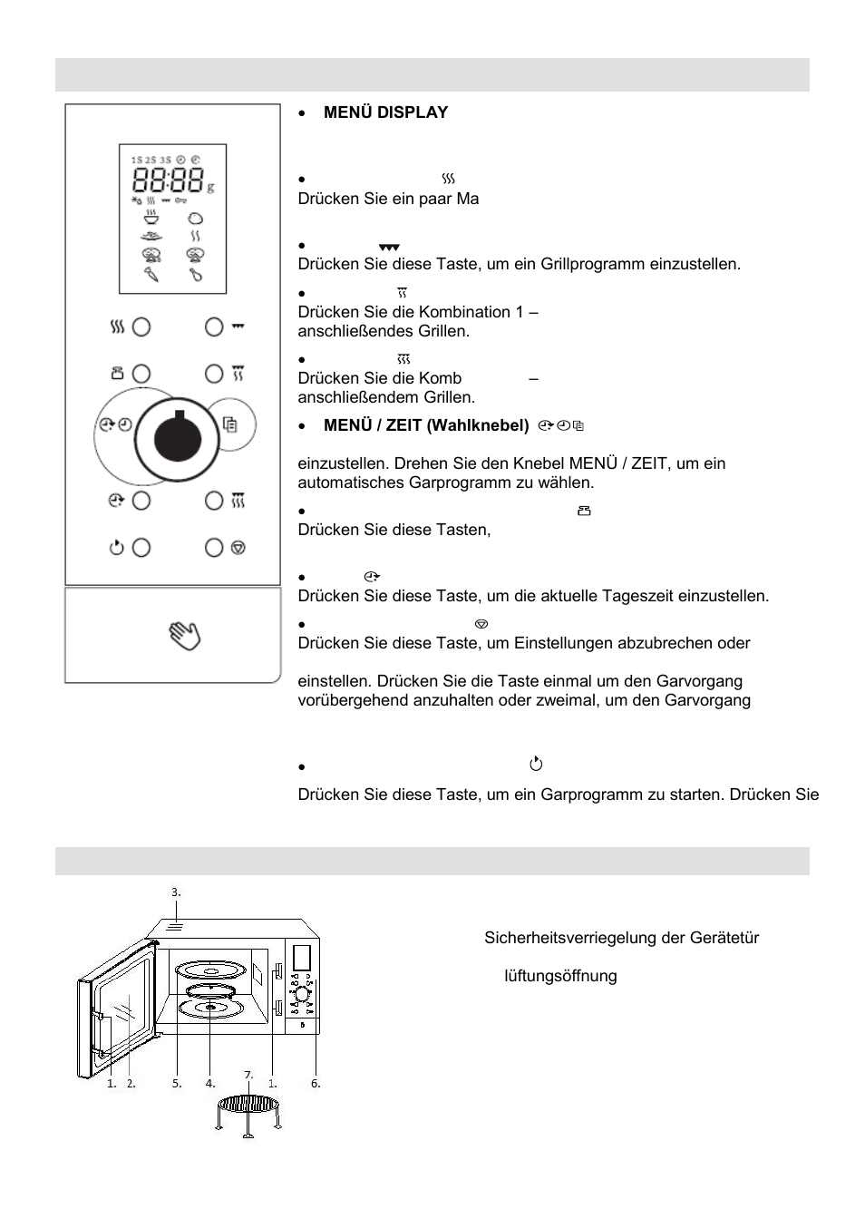 Bedienungshinweise, Diagramm des mikrowellenherdes | Gorenje SMO-23 DGB User Manual | Page 43 / 177