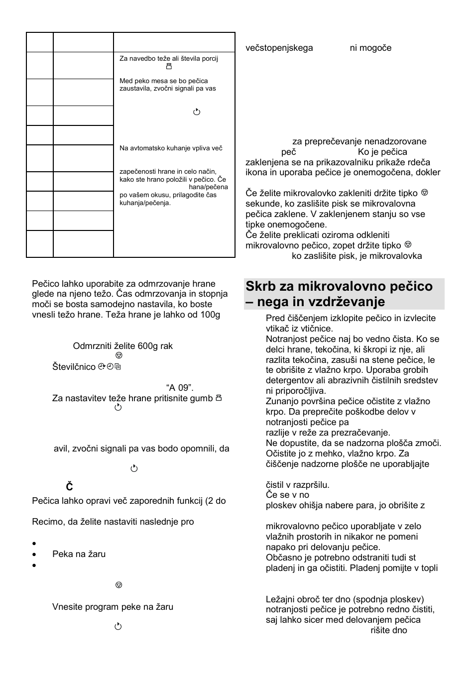 Skrb za mikrovalovno peĉico – nega in vzdrņevanje | Gorenje SMO-23 DGB User Manual | Page 8 / 177