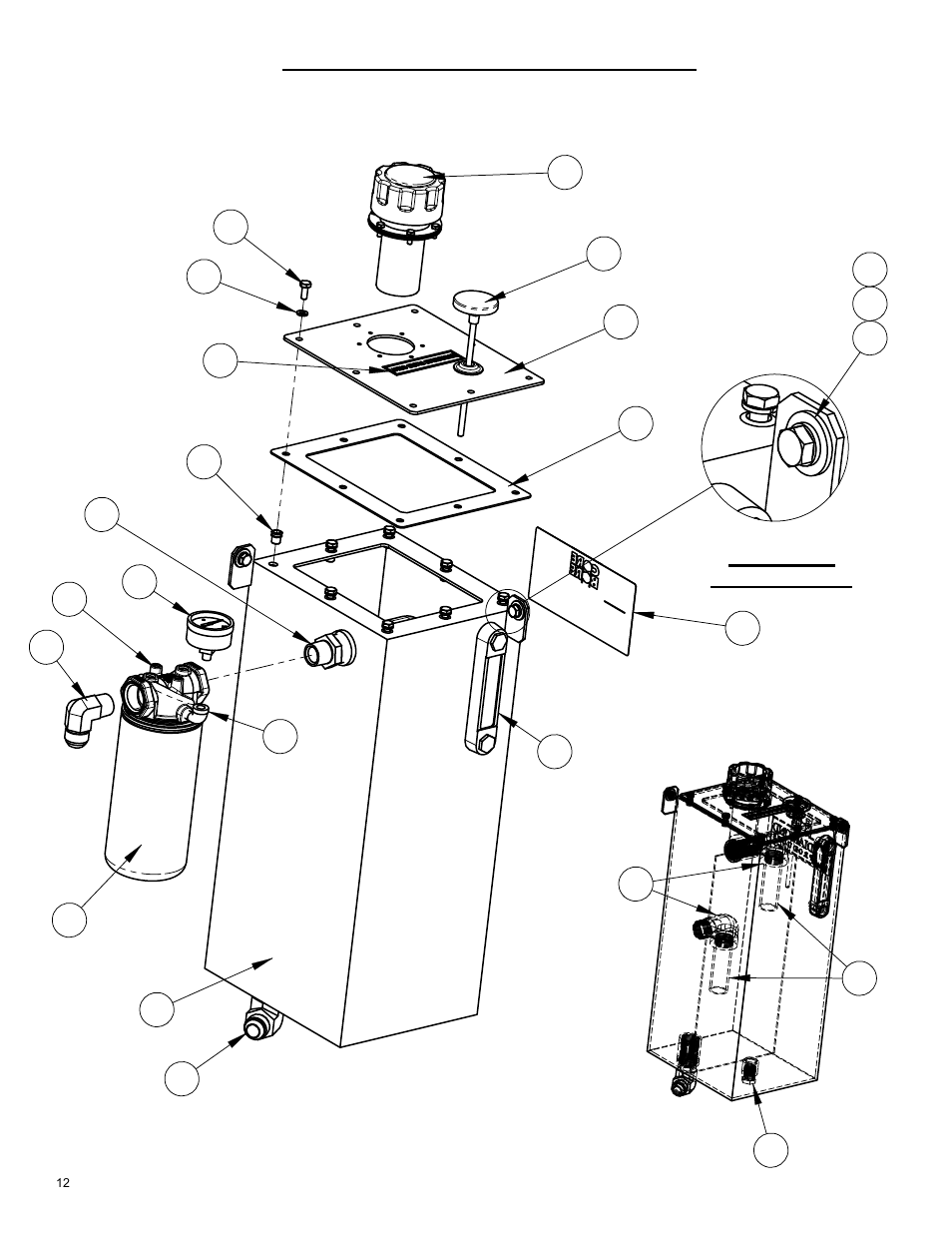 Hydraulic tank assembly, Scale 1 : 1.5 detail a | Diamond Products CB18BV-XL User Manual | Page 12 / 24
