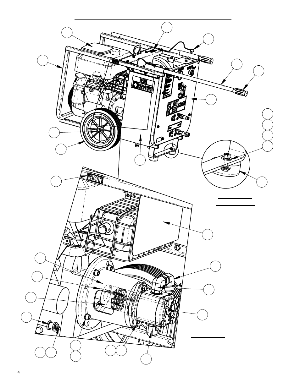 Top level assembly, Scale 1 : 4, Detail b | Scale 1 : 3 detail a | Diamond Products CB18BV-XL User Manual | Page 4 / 24