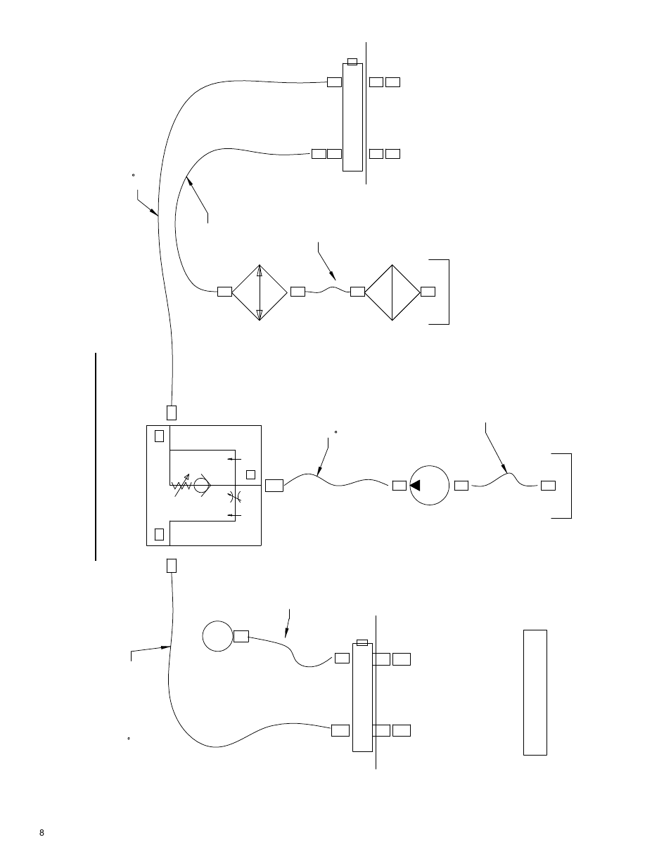 Hydraulic schematic, Pressure ports, Return ports | Diamond Products CB18BV-XL User Manual | Page 8 / 24
