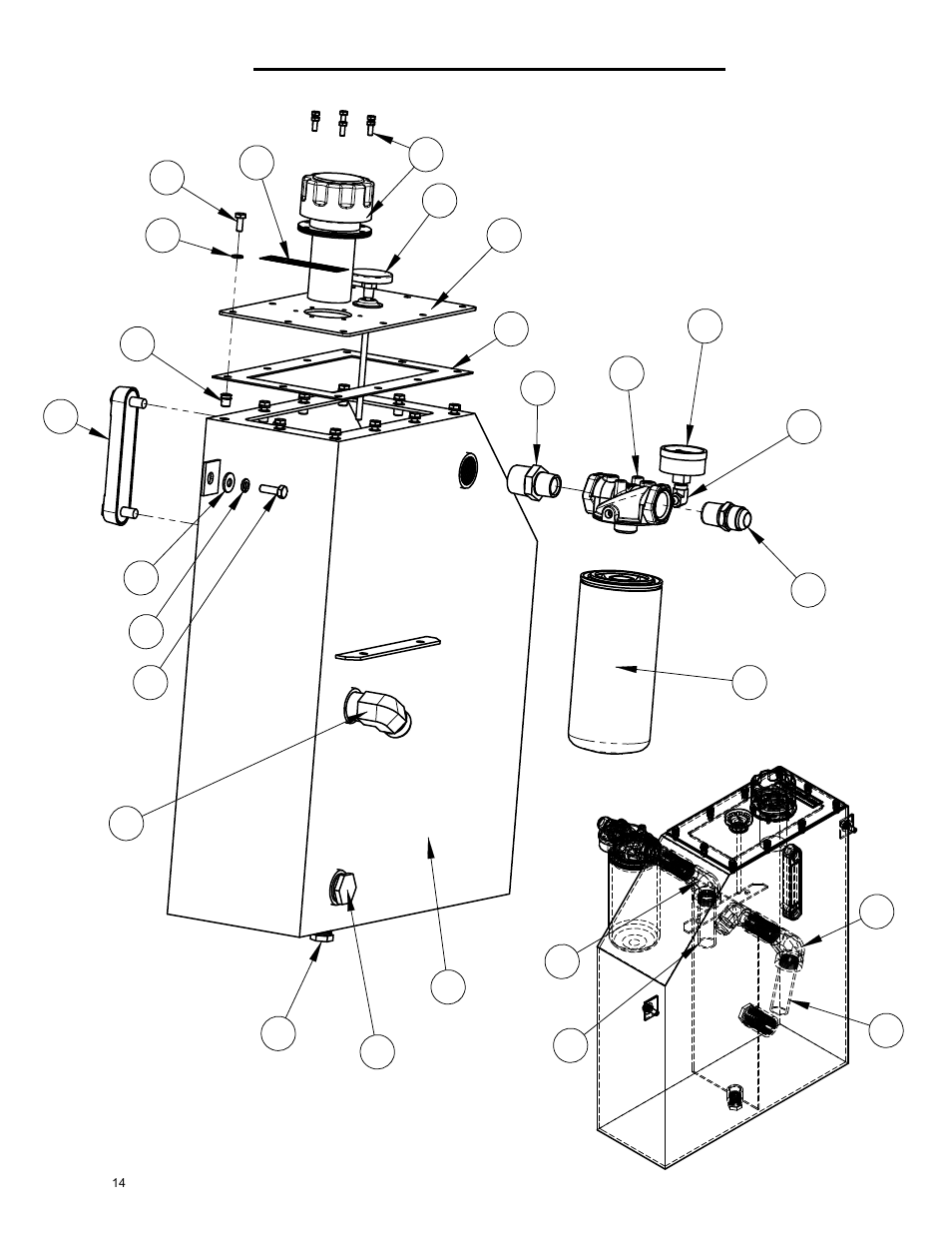 Hydraulic tank assembly | Diamond Products CB15E-XL User Manual | Page 14 / 36