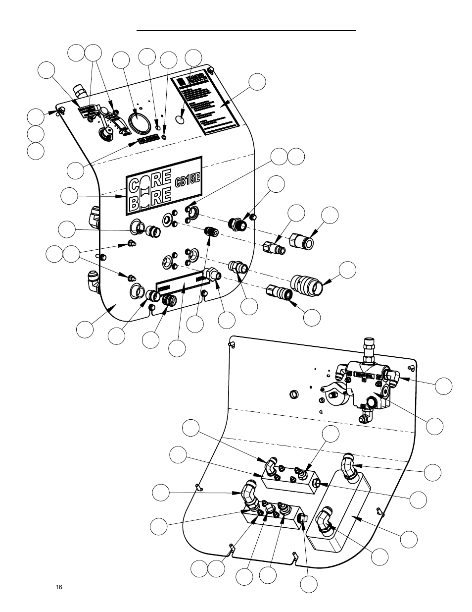 Panel assembly, Control panel assembly | Diamond Products CB15E-XL User Manual | Page 16 / 36