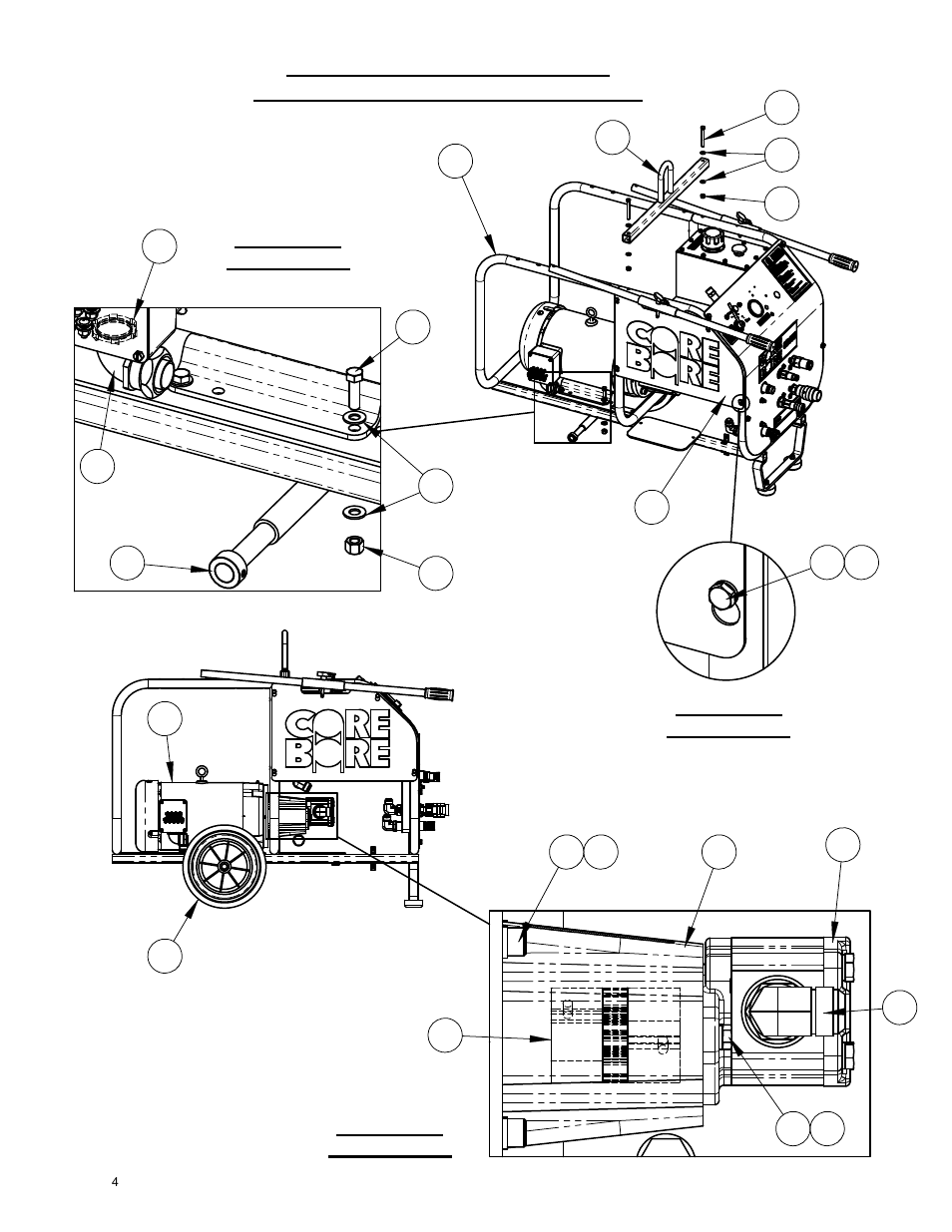 Hydraulic power supply, 208-460 volt, 208/230/460 volt hydraulic power supply, Scale 1 : 2 detail c | Scale 1 : 3, Detail b, Detail a scale 1 : 4 | Diamond Products CB15E-XL User Manual | Page 4 / 36