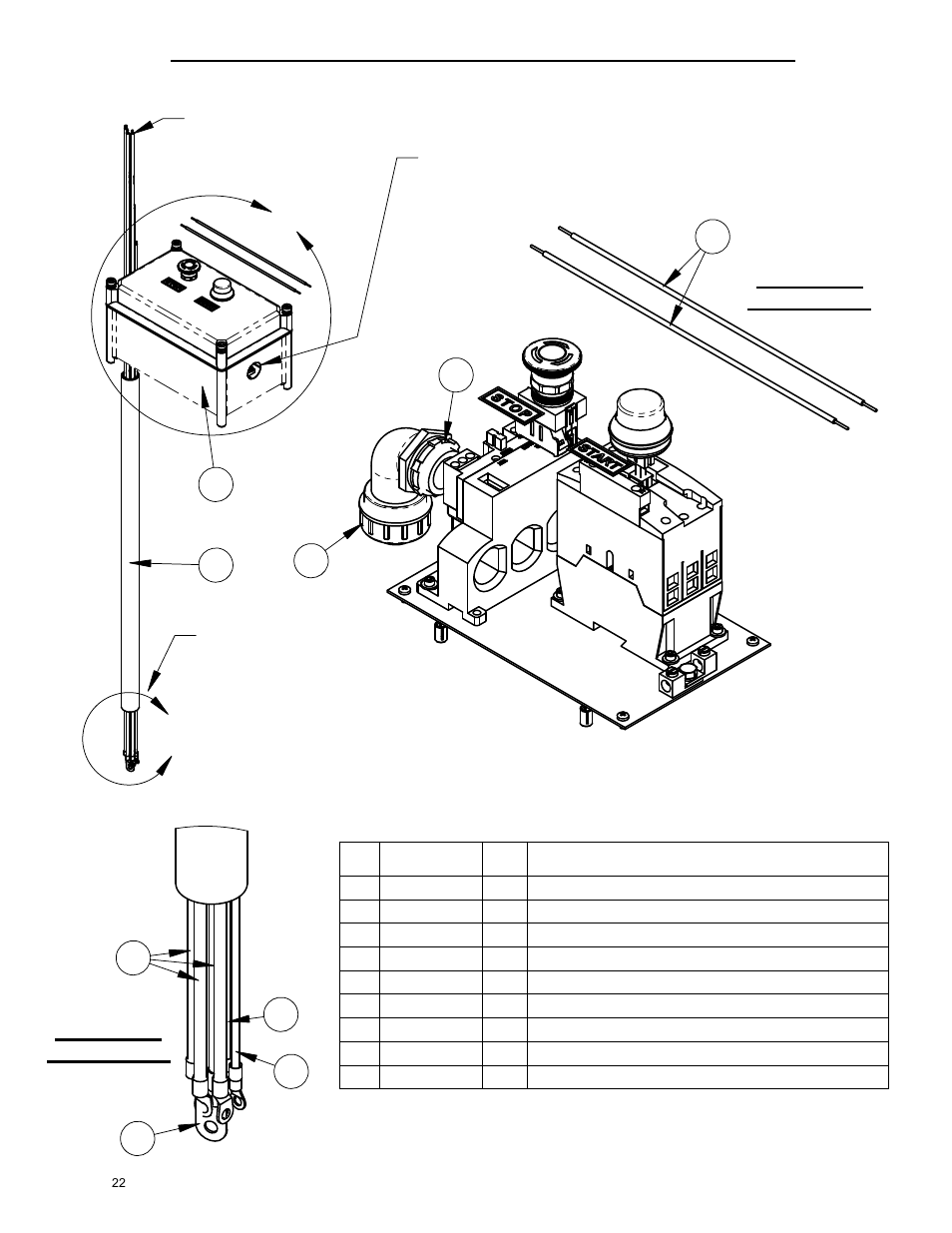 Starter box ass'y, 230 v, 208-460 volt starter box assembly -25, Scale 1 : 3 | Detail b, Scale 1 : 2, Detail a, Cord. to motor to customer supplied connector, Starter box route into | Diamond Products CB20E-XL User Manual | Page 22 / 44