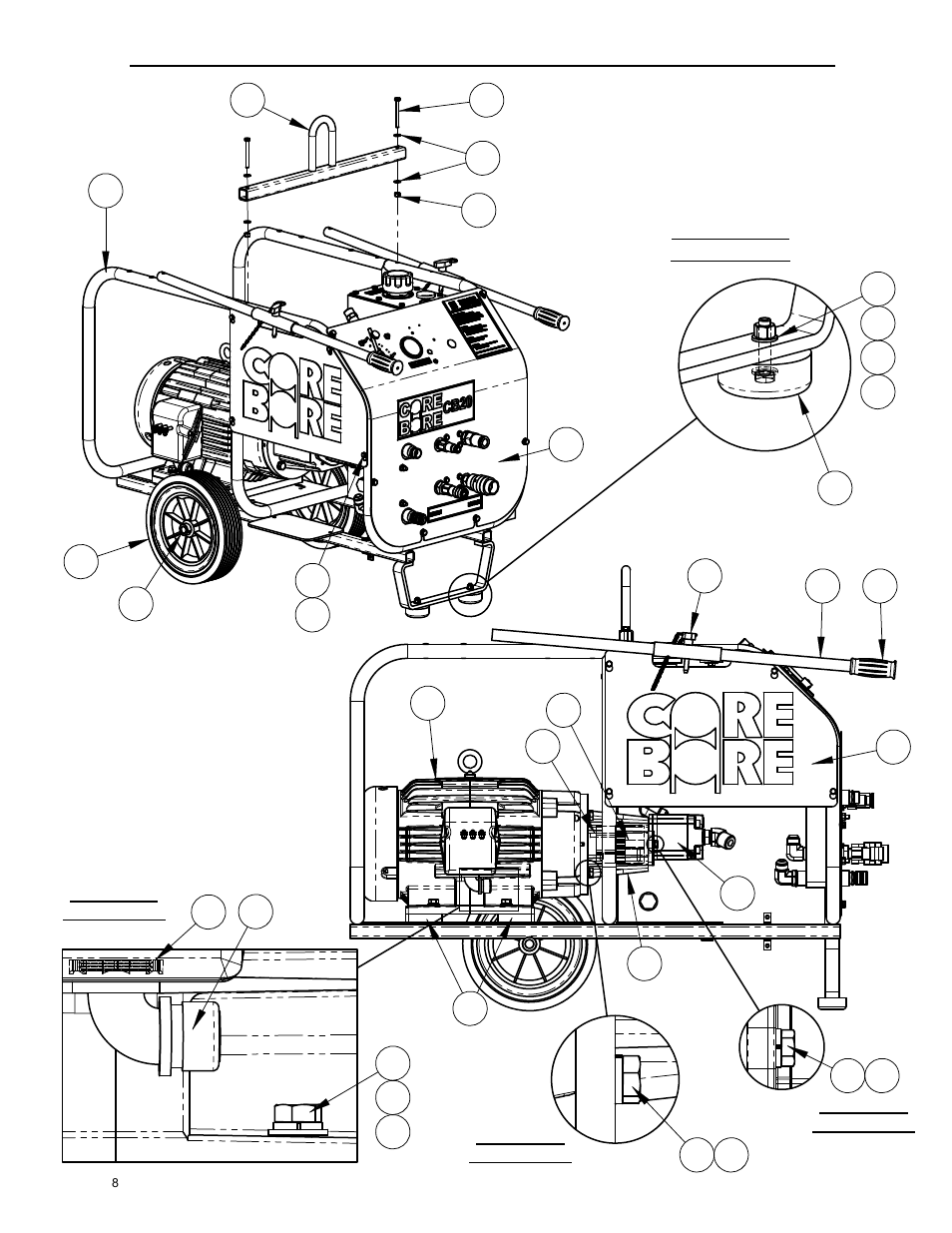 190/380 hydraulic power supply, 190/380 volt hydraulic power supply, Scale 1 : 3 | Detail aa | Diamond Products CB20E-XL User Manual | Page 8 / 44