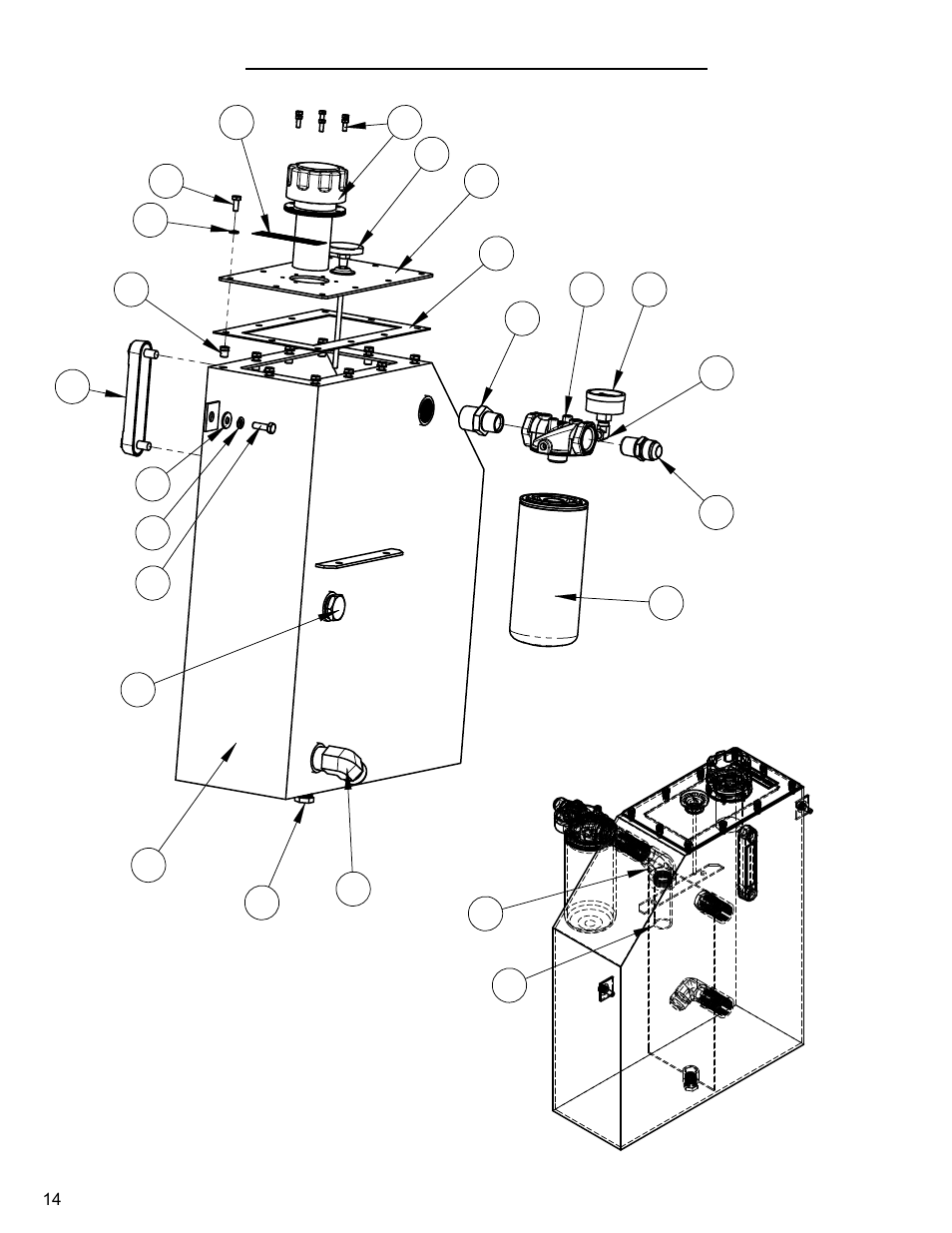Hydraulic tank assembly | Diamond Products CB30E-XL User Manual | Page 14 / 40