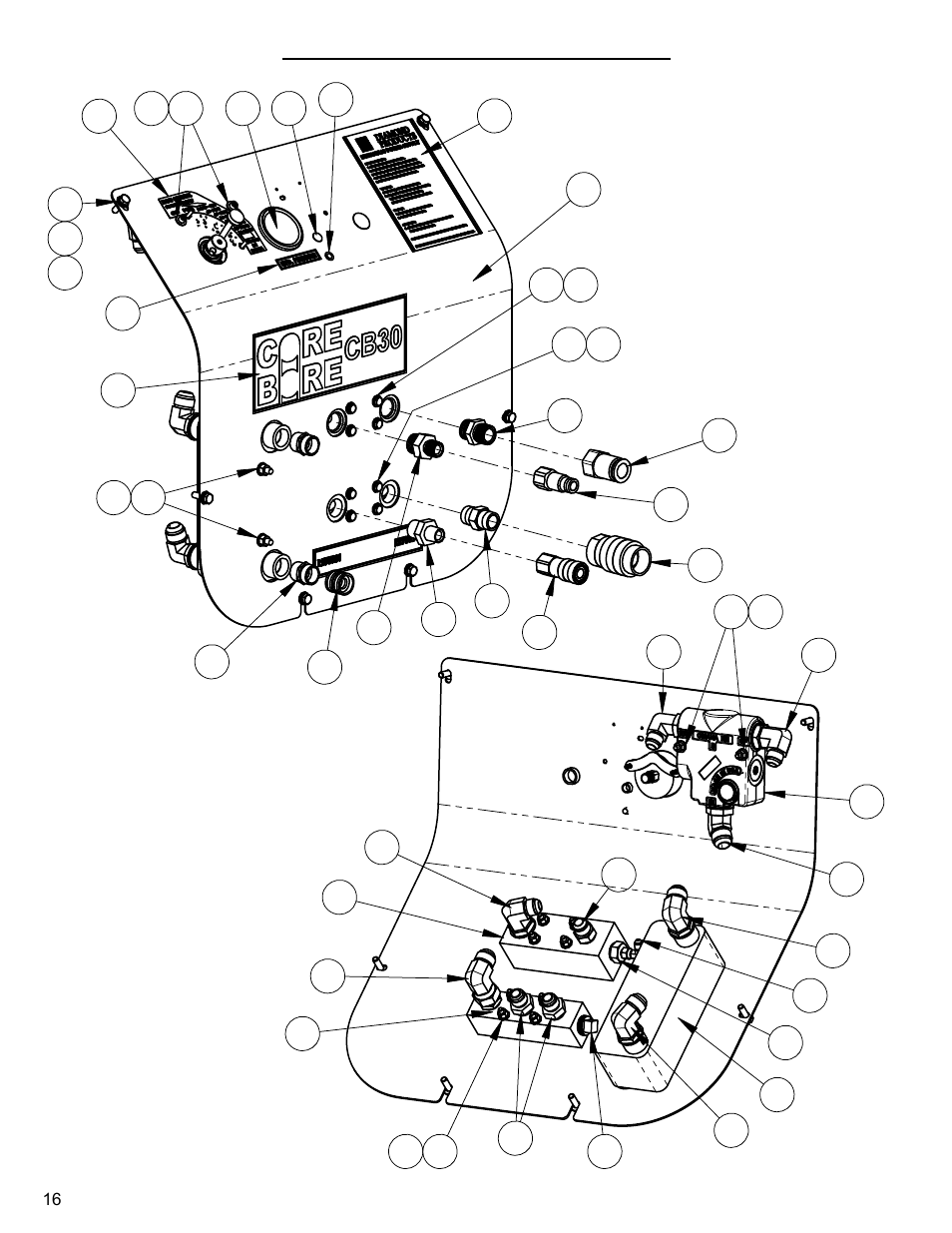 Control panel assembly | Diamond Products CB30E-XL User Manual | Page 16 / 40
