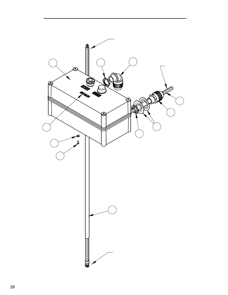 Starter box, 550-600v, 575 volt starter box assembly…………….……………………………28, Starter box supplied plug | Route into | Diamond Products CB30E-XL User Manual | Page 28 / 40