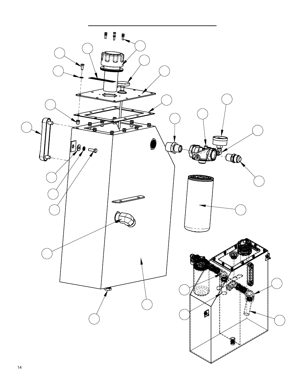Hydraulic tank assembly | Diamond Products CB35BV-XL User Manual | Page 14 / 28