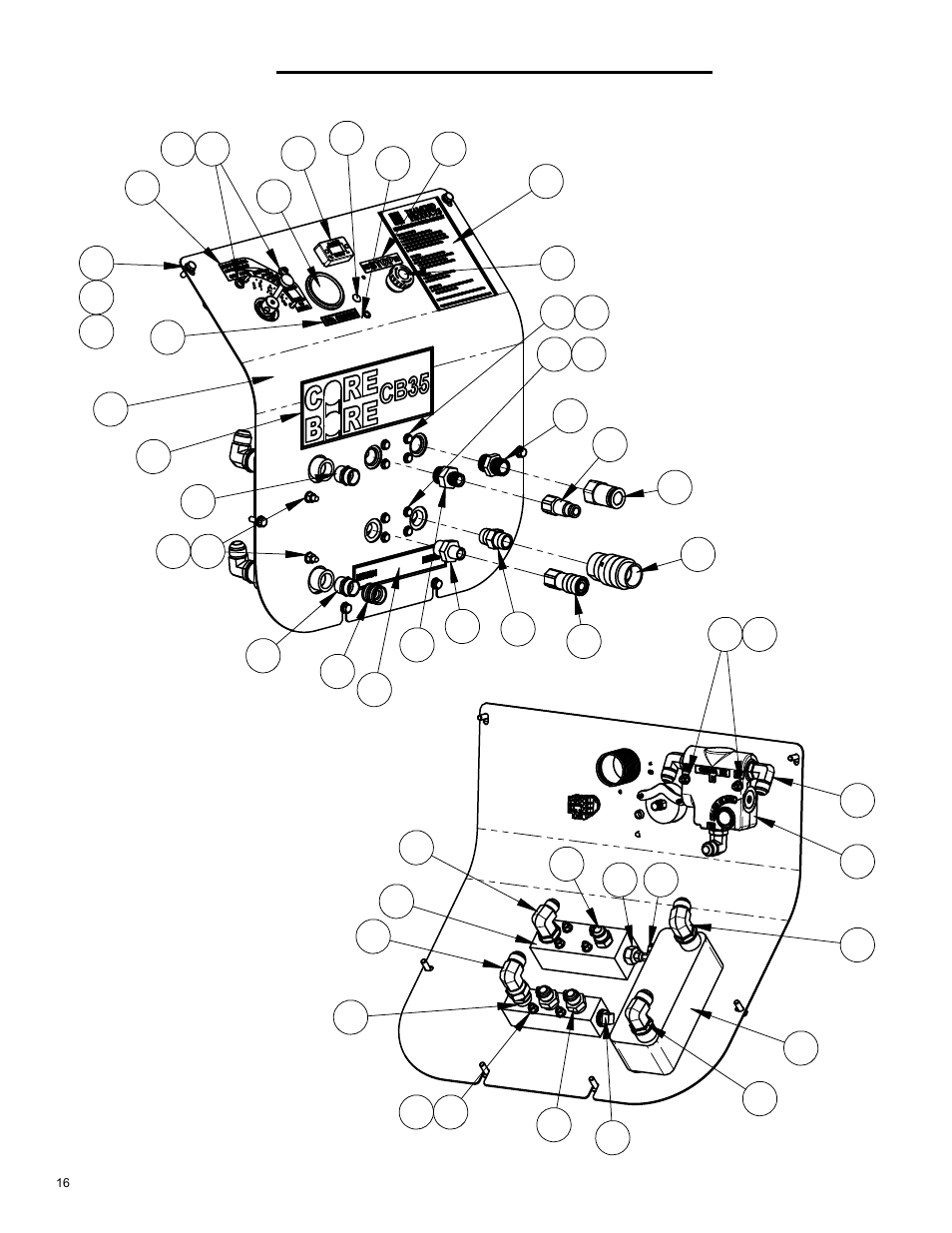 Control panel assembly | Diamond Products CB35BV-XL User Manual | Page 16 / 28