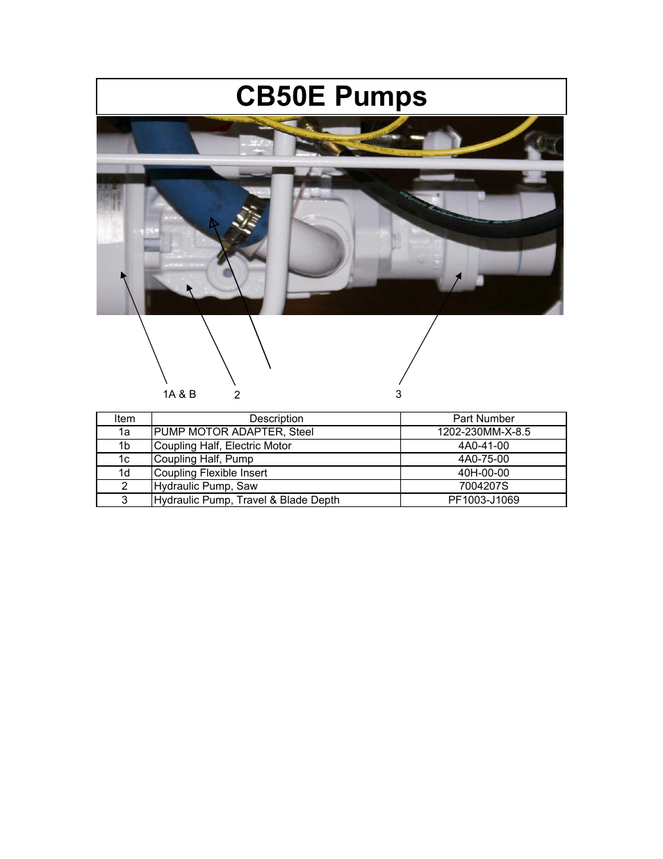 Cb50e pumps | Diamond Products CB50E User Manual | Page 3 / 8