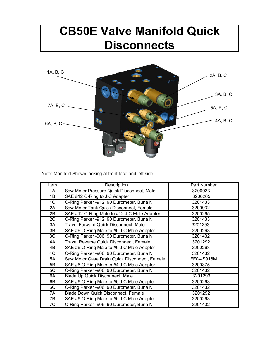 Cb50e valve manifold quick disconnects | Diamond Products CB50E User Manual | Page 5 / 8