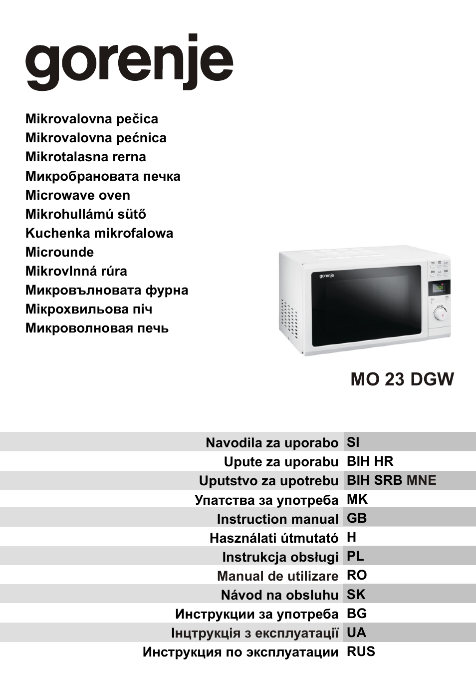 Gorenje MO-23 DGW User Manual | 90 pages