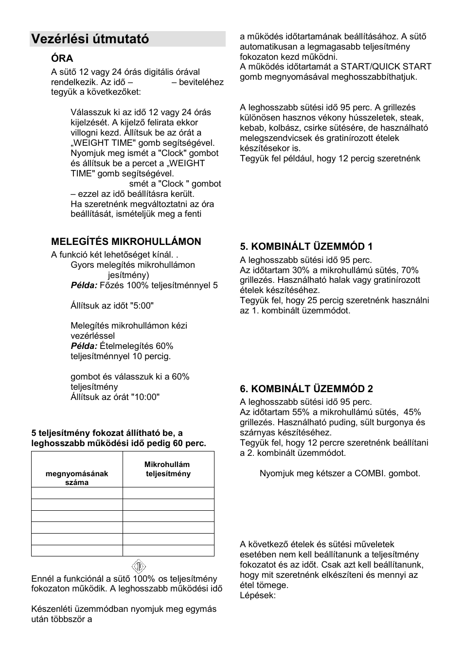 Vezérlési útmutató | Gorenje MO-23 DGW User Manual | Page 44 / 90