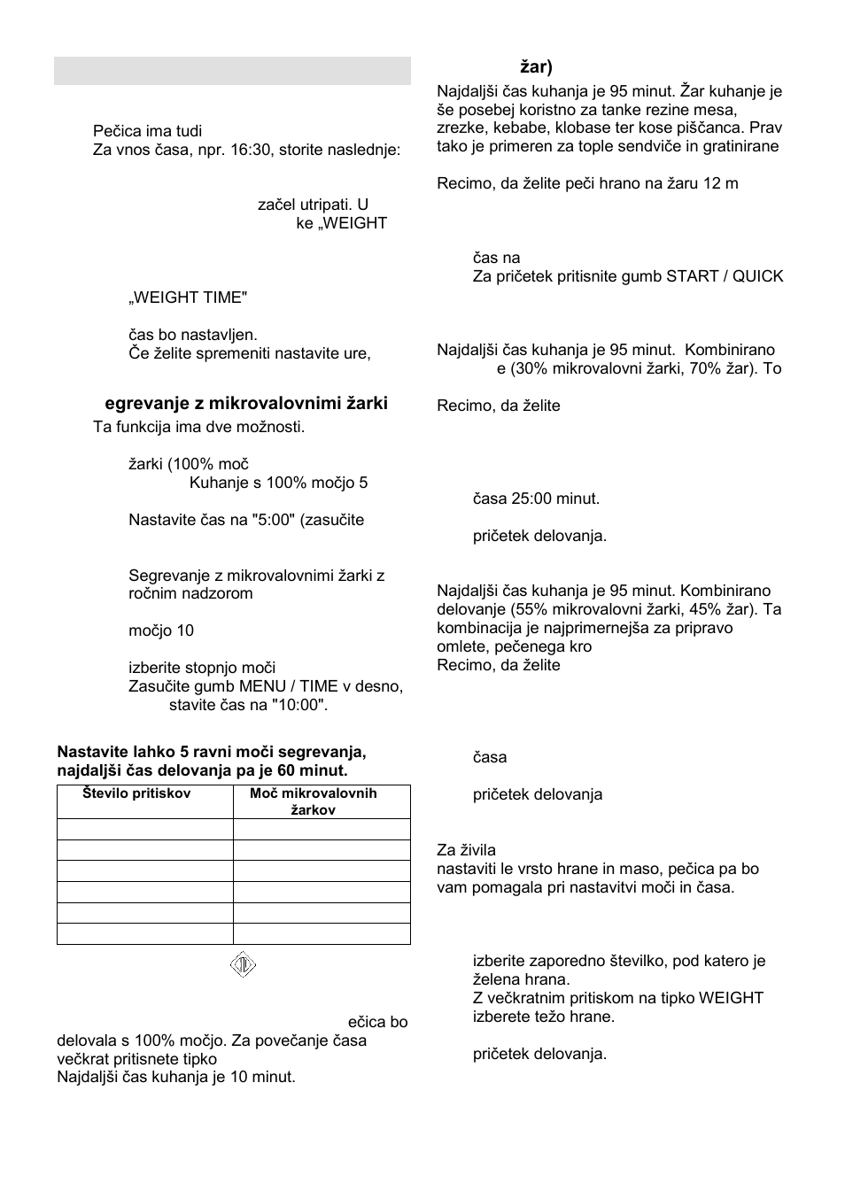 Navodila za upravljanje | Gorenje MO-23 DGW User Manual | Page 7 / 90