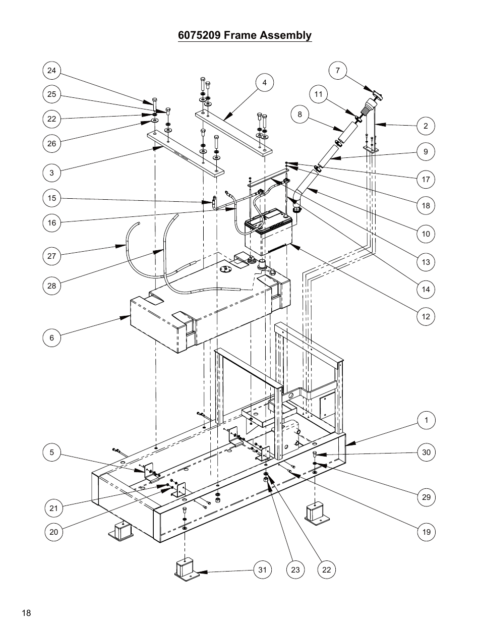 Frame assembly, Sheet1, Drawing view1 | Diamond Products CB66DS User Manual | Page 18 / 44