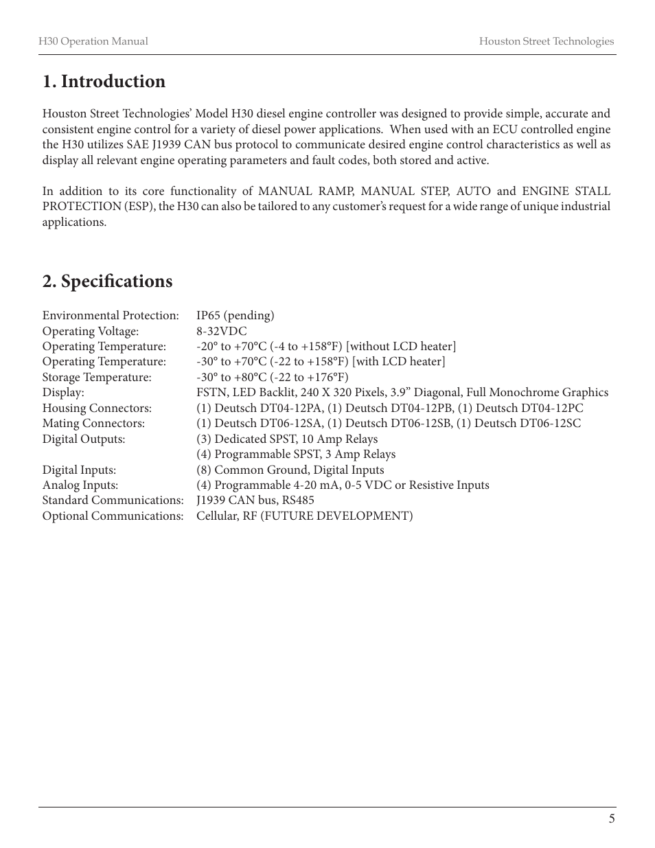 Introduction, Specifications | Diamond Products CB66DS User Manual | Page 25 / 44