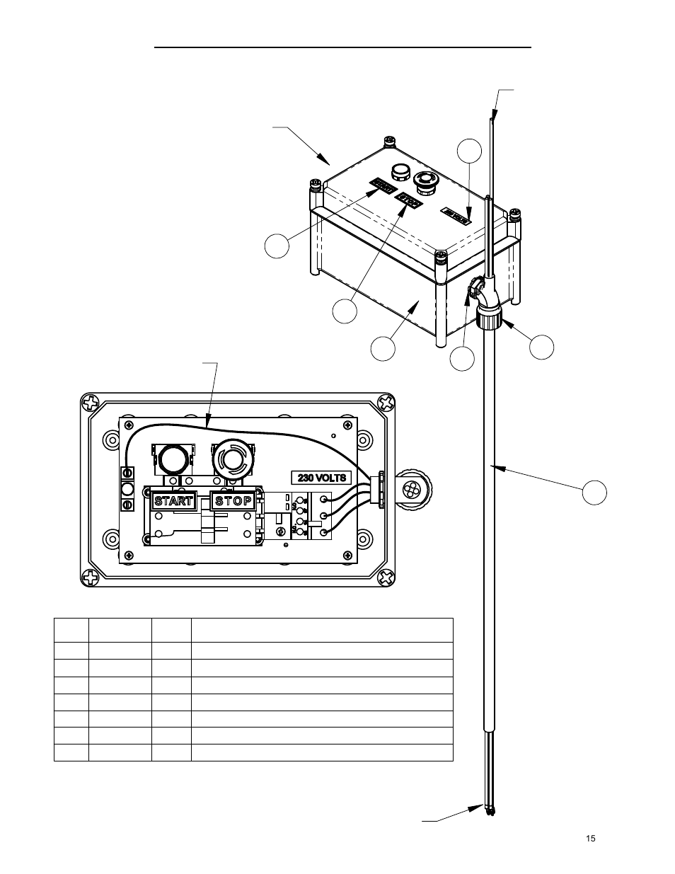 Overload relay, Customer supplied to starter box power cord | Diamond Products CC100 User Manual | Page 15 / 24