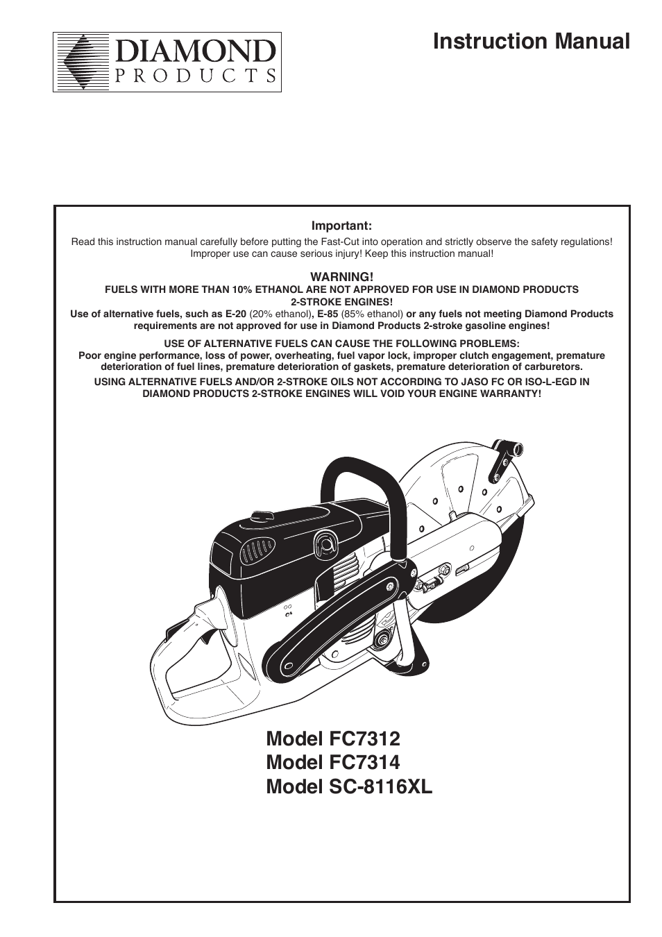 Diamond Products Fast-Cut SLR User Manual | 32 pages