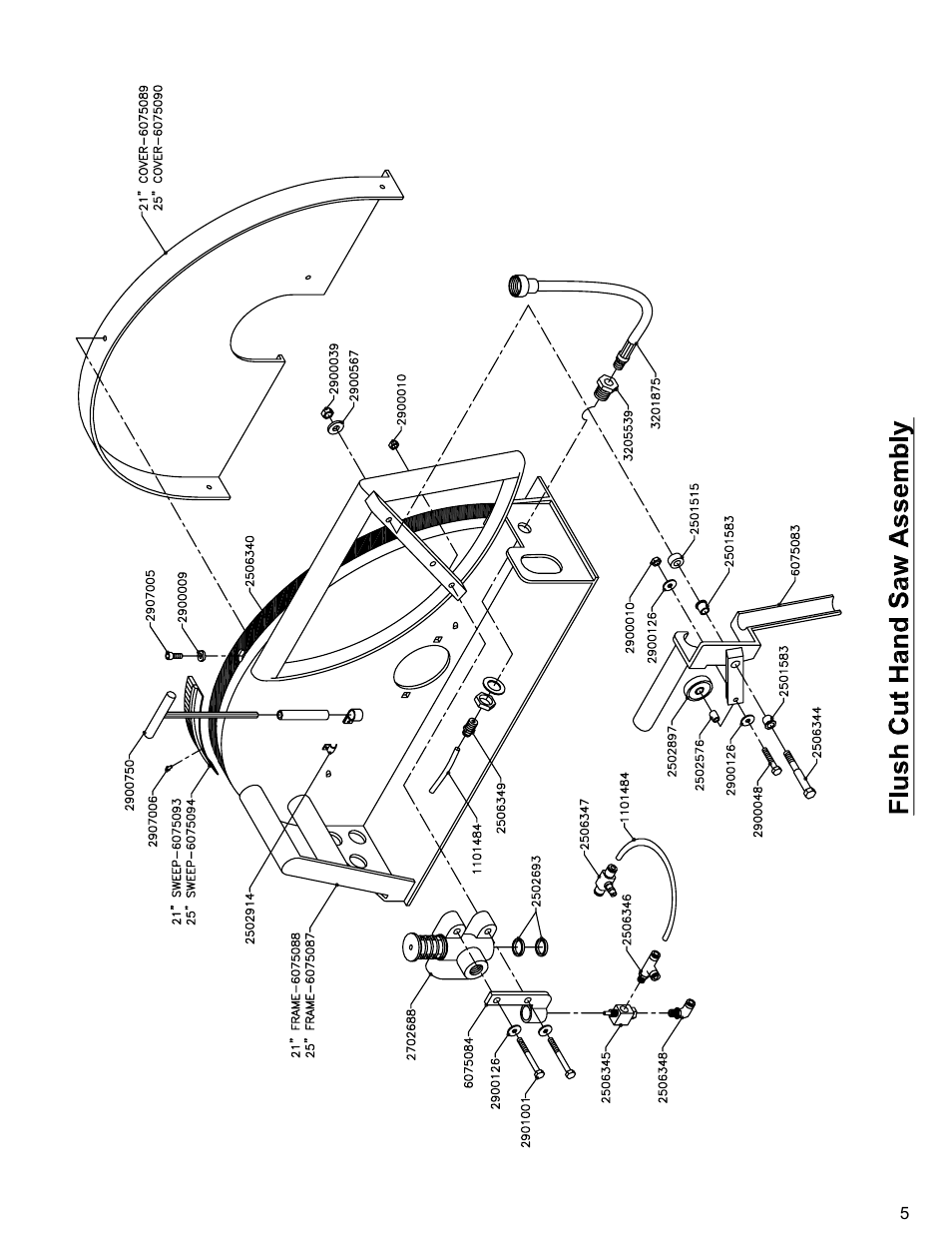 Flush cut hs assembly, Flush, Hand | Assembly | Diamond Products HSFC 25 LW User Manual | Page 5 / 8